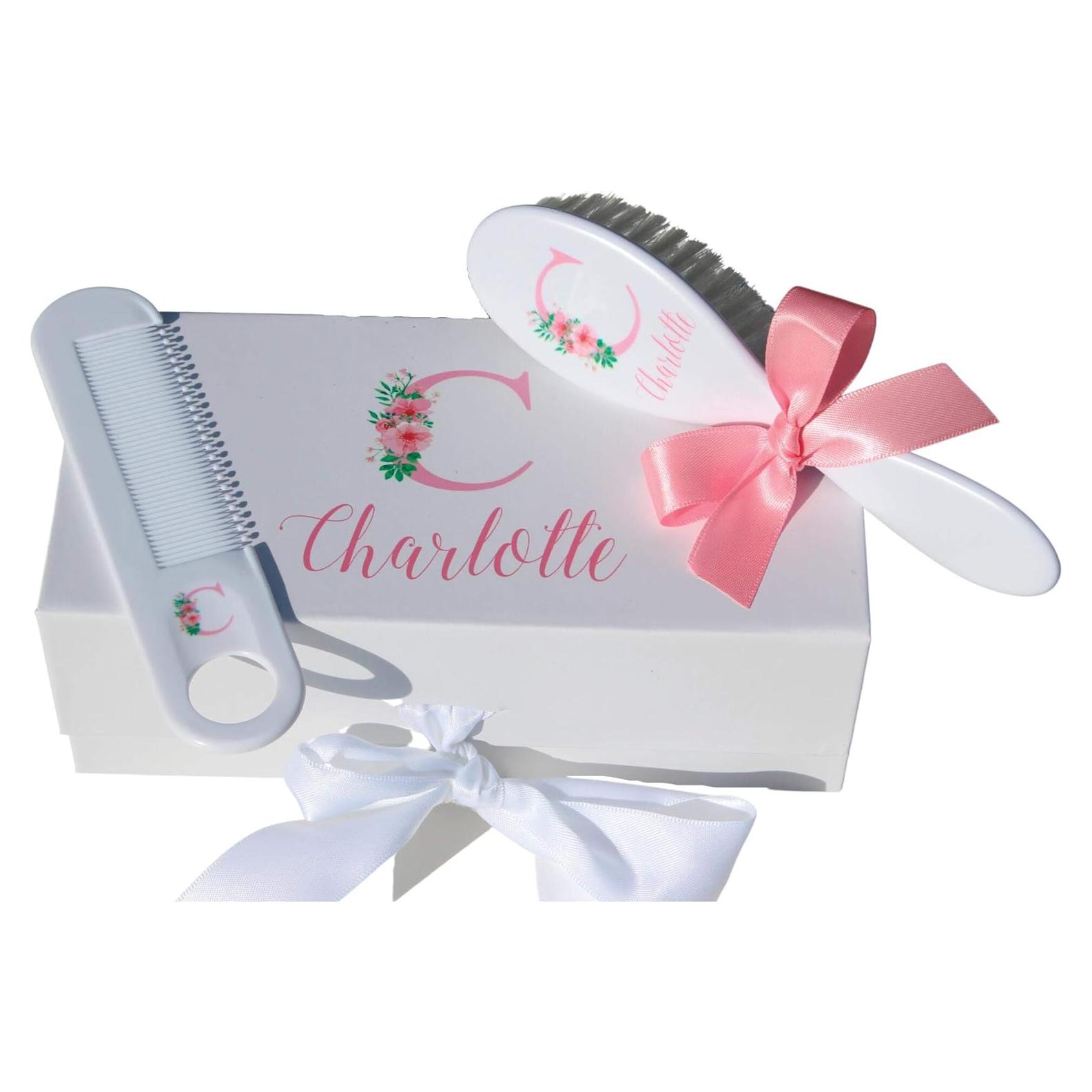 Juego de Cepillo y Peine Personalizado Forever Rosa Bebé