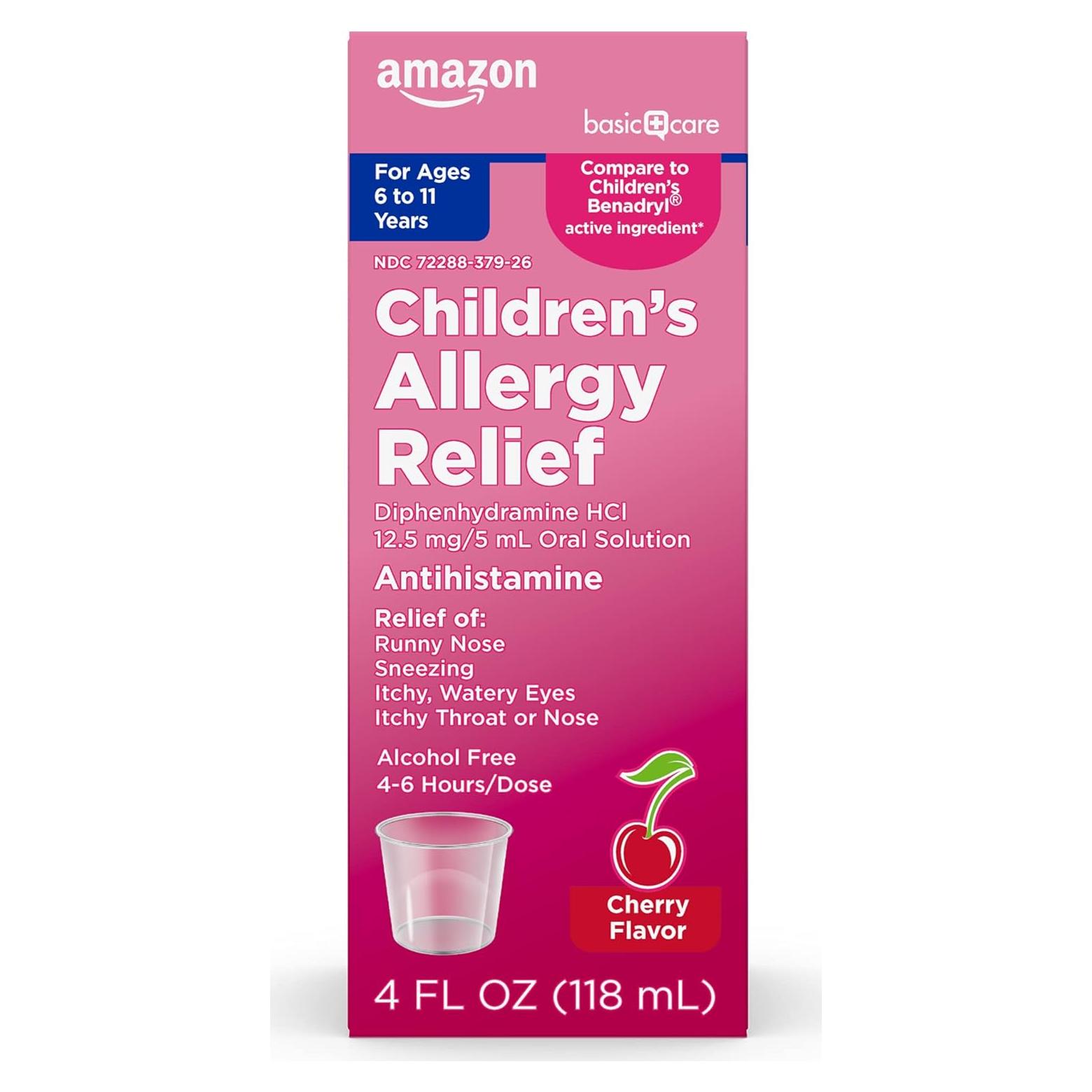 Solución Oral para Alergias Niños Amazon Basic Care 118 mL Cereza
