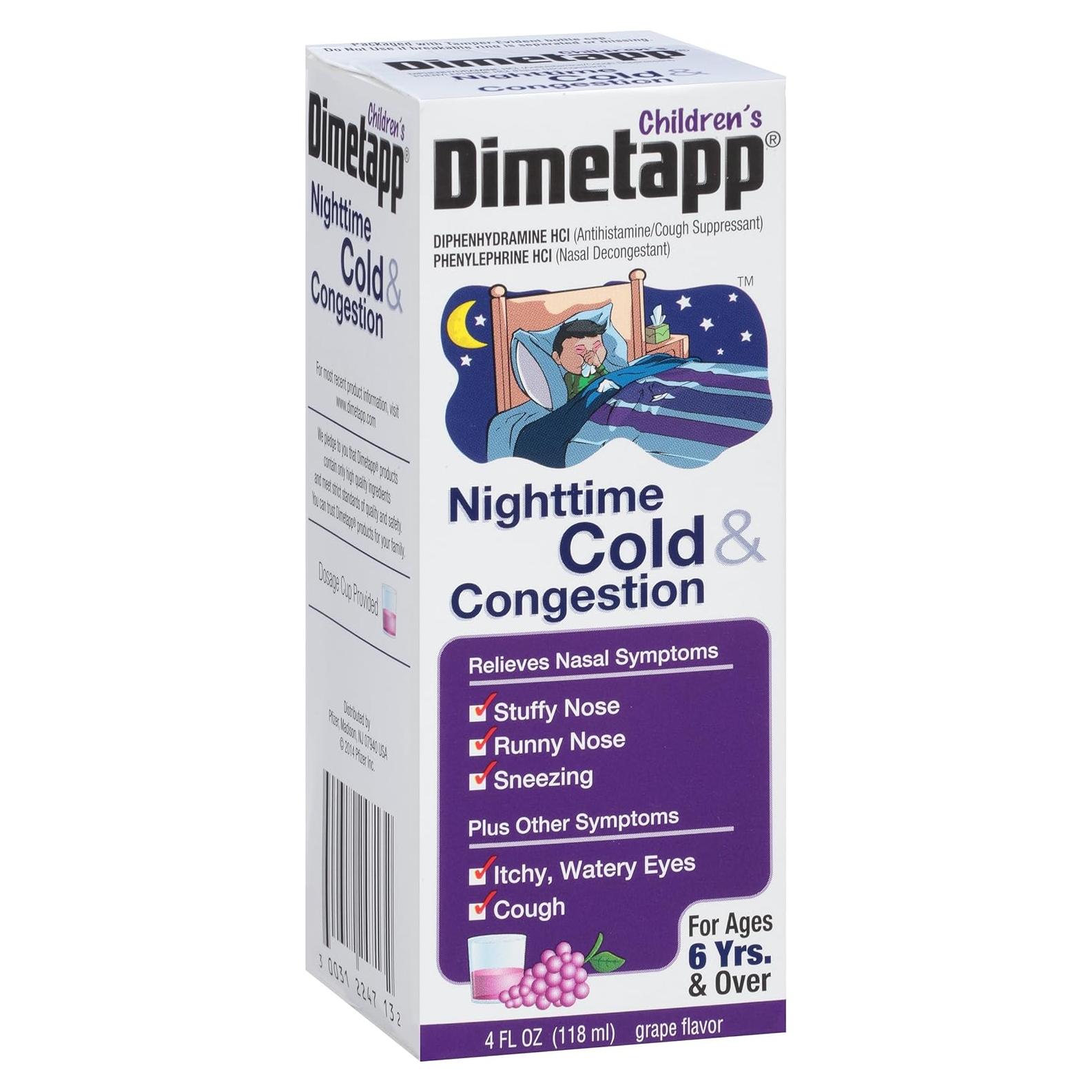 Dimetapp Antihistamínico Niños Noche Resfriado 118 ml x 3