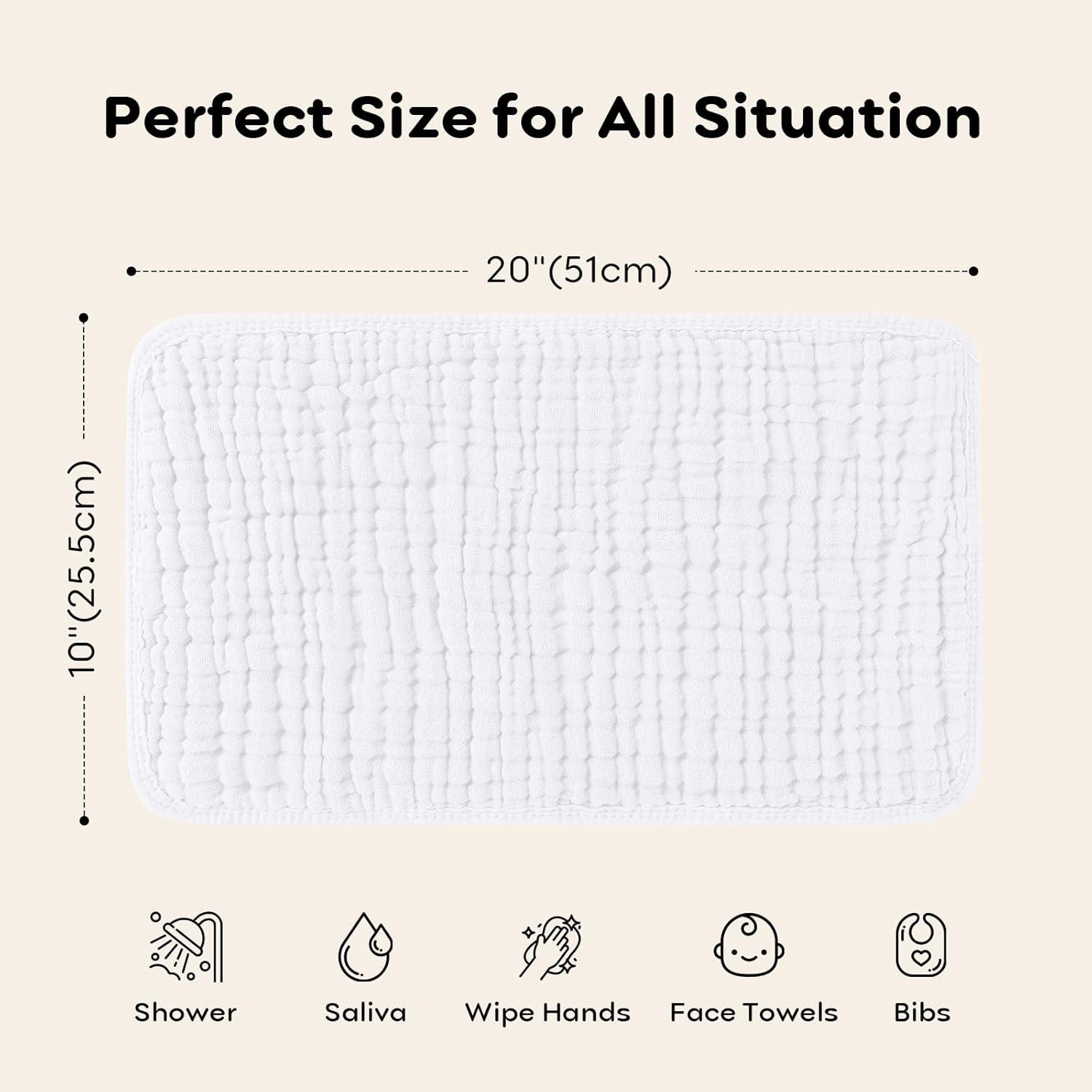 Paquete de 6 Pañuelos de Muselina Looxii 20x10 cm Algodón