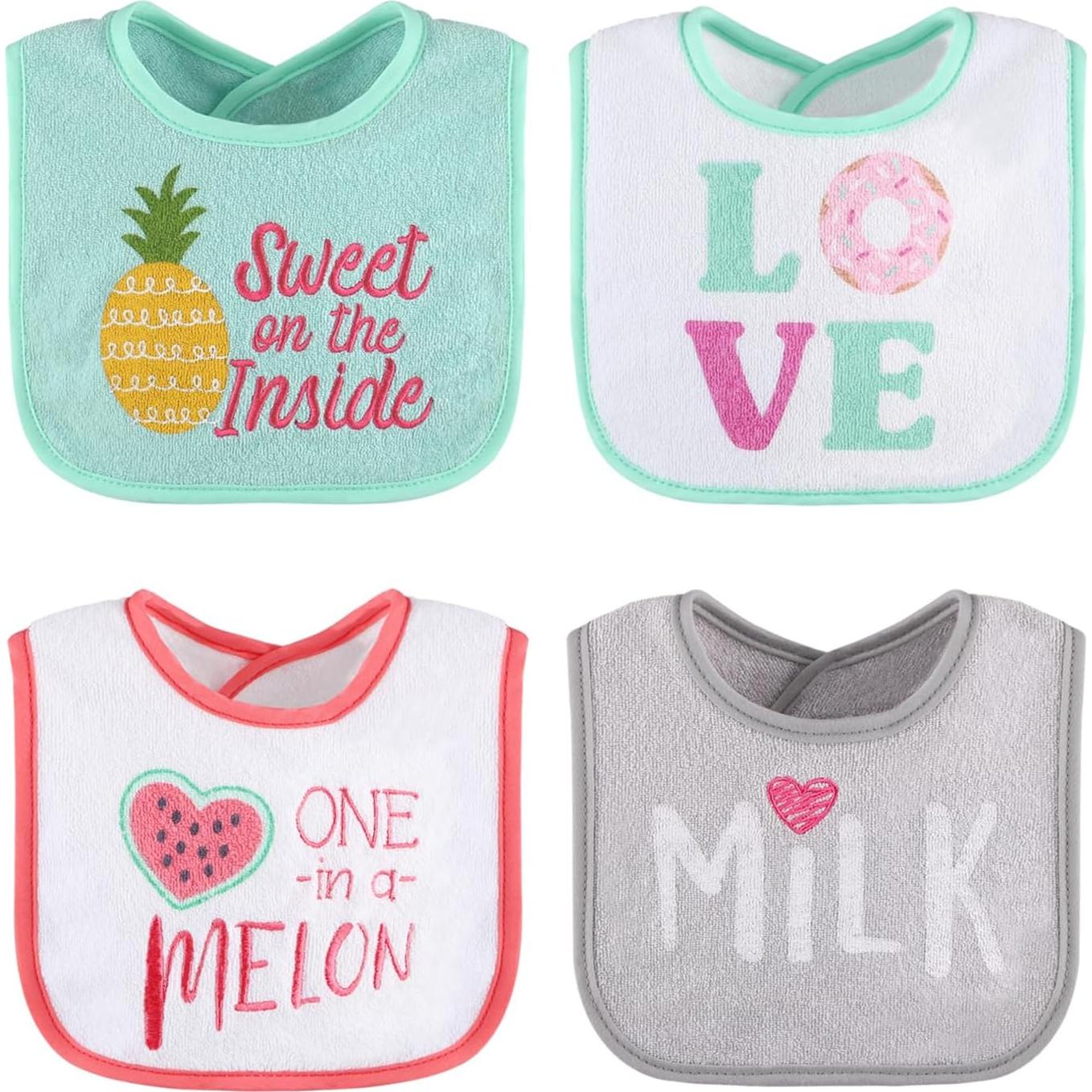 Conjunto de 8 Baberos de Terry The Peanutshell para Niña - Rosa