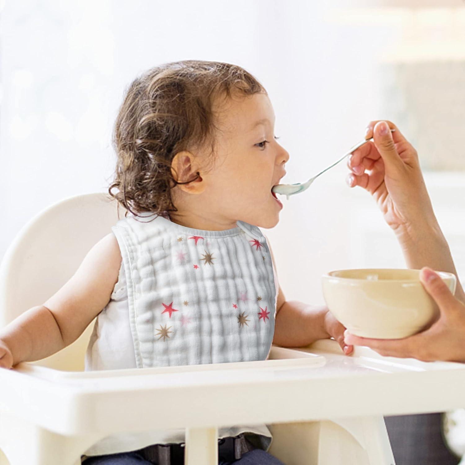 Baberos de Muselina de Algodón Zainpe 6 Piezas Ajustables