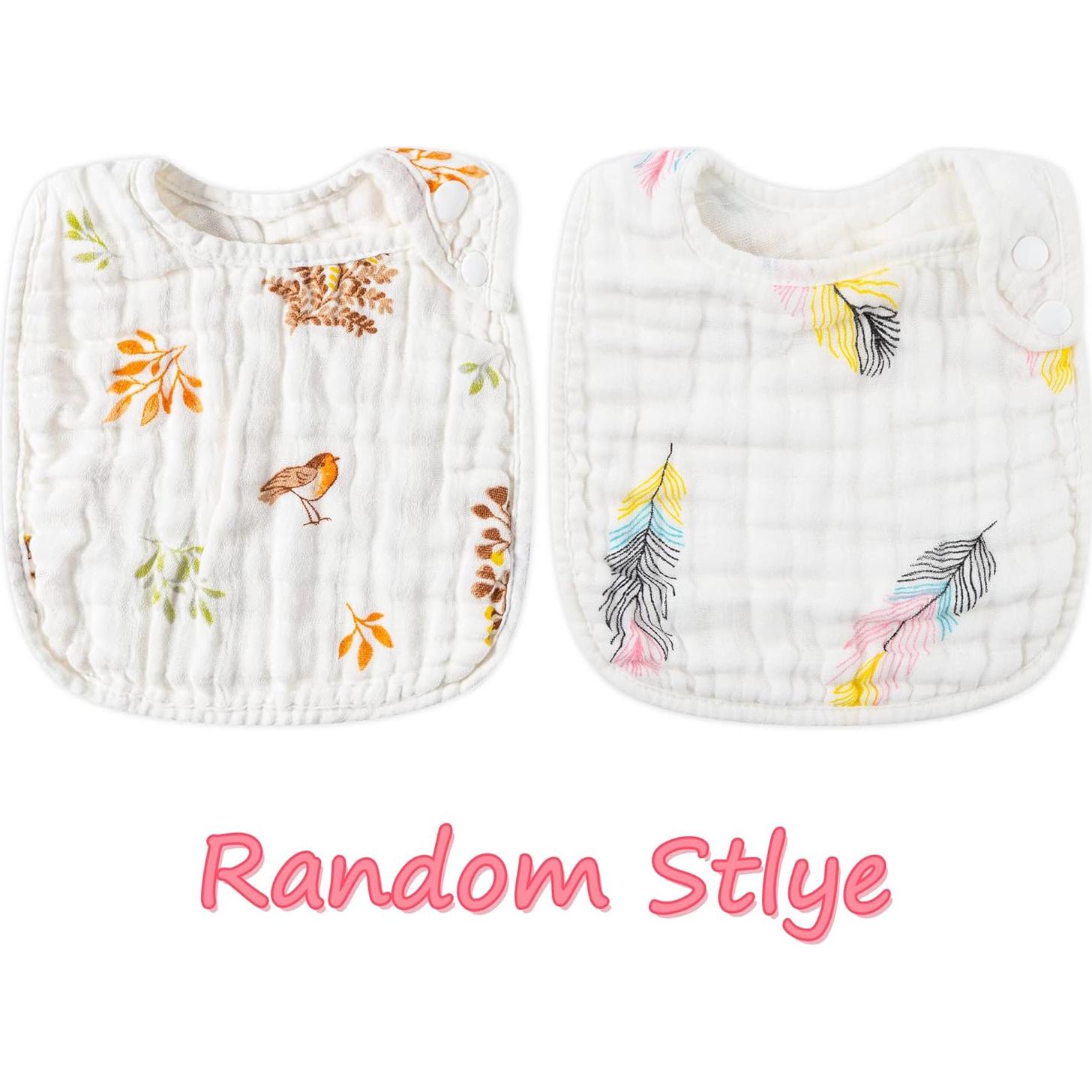 Baberos de Muselina de Algodón Zainpe 6 Piezas Ajustables