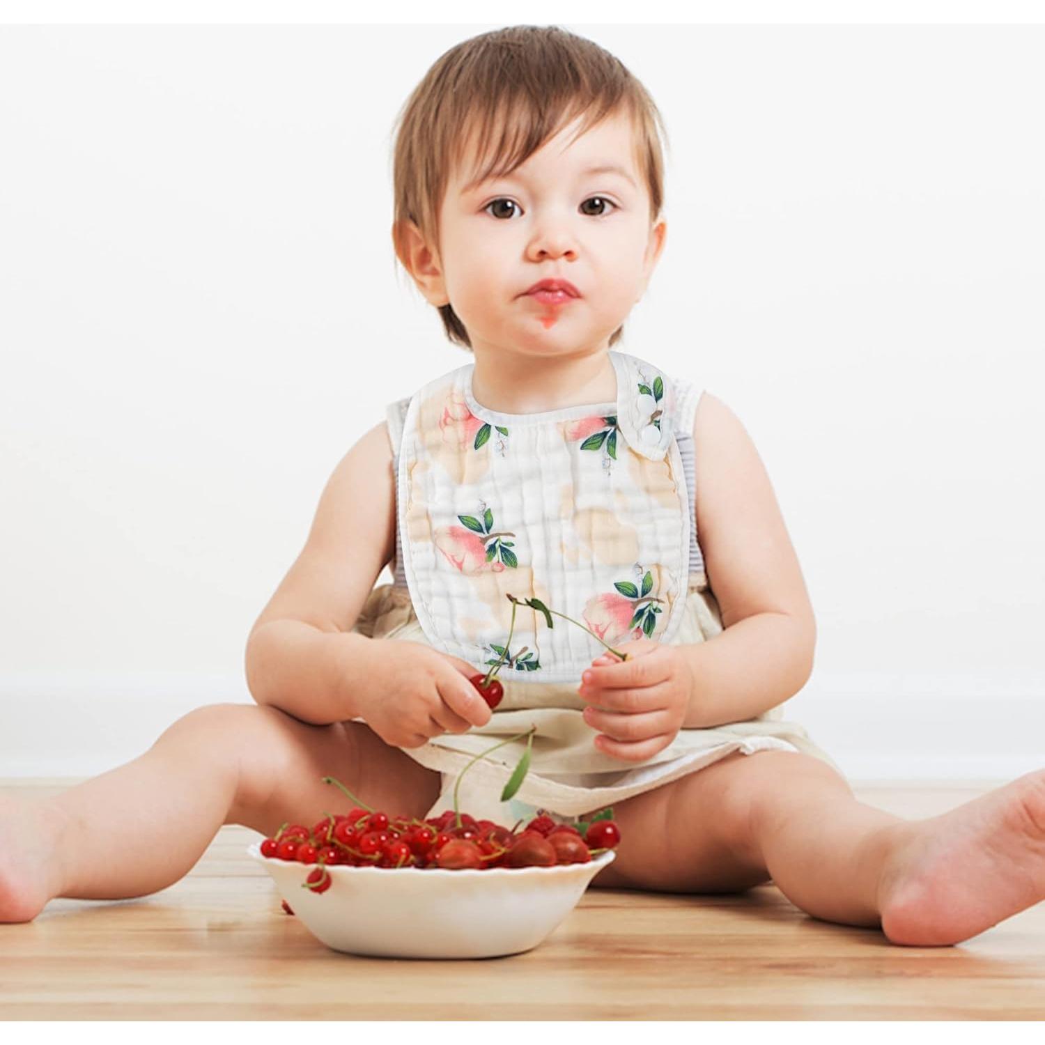 Baberos de Muselina de Algodón Zainpe 6 Piezas Ajustables