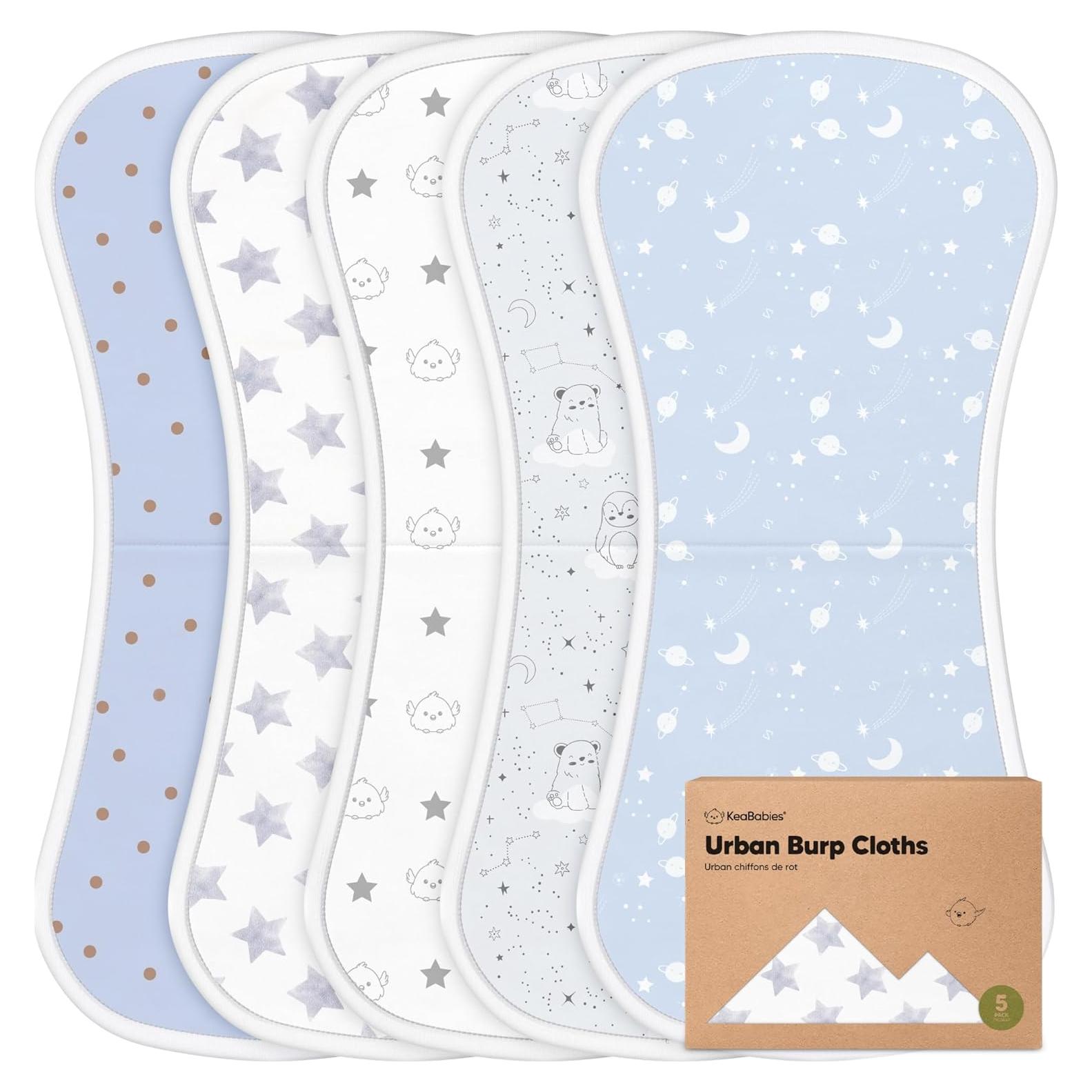 Paños de Eructo Orgánicos KeaBabies - 5 Unidades 53.34x25.4cm