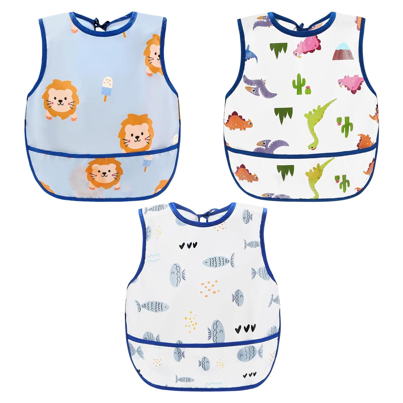 Baberos Impermeables Accmor para Bebés 6-24 meses 3pcs