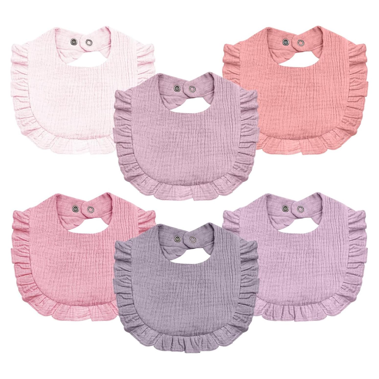 Baberos de Muselina NISXABEBE 6 Pcs Algodón Suave para Bebé