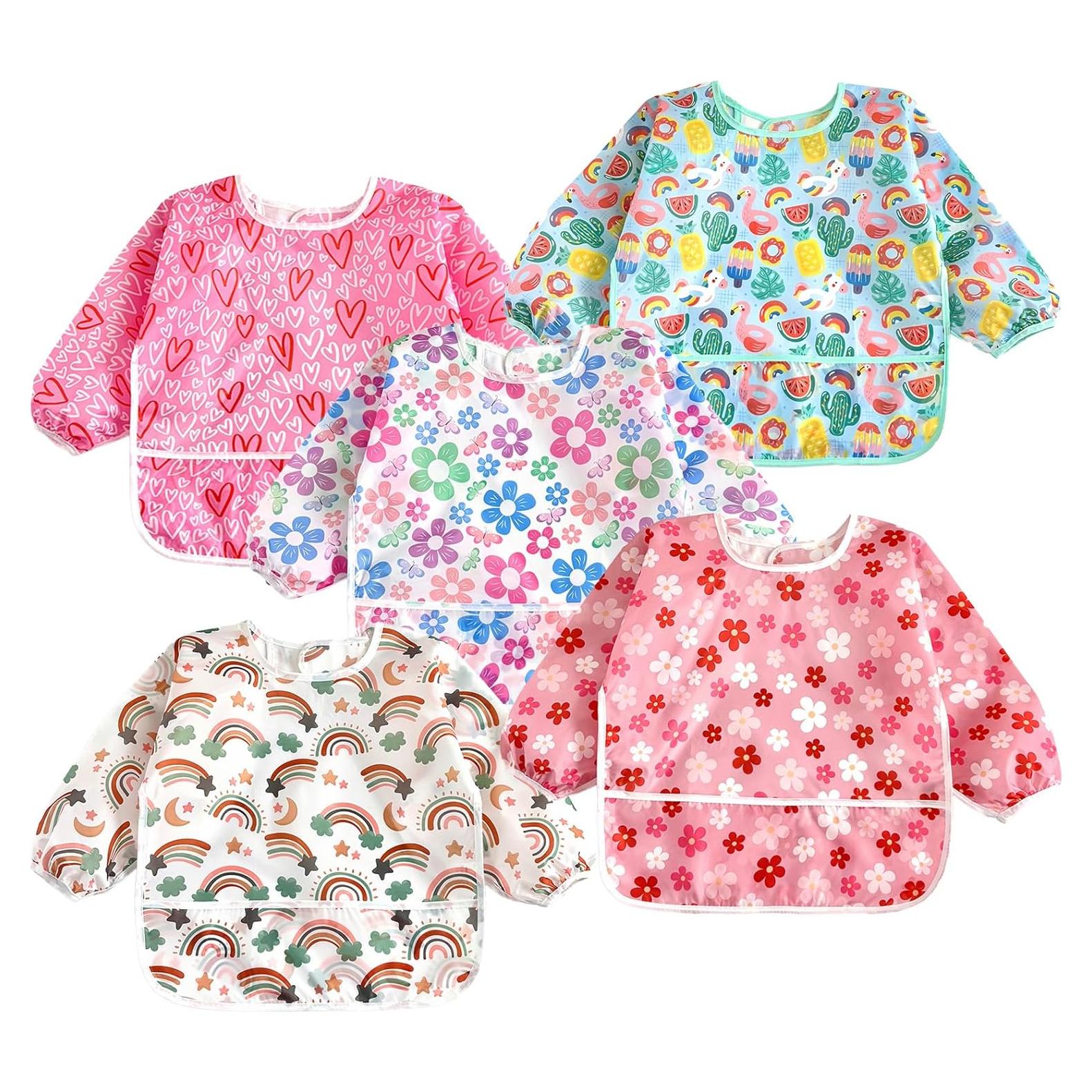 Babero Impermeable PandaEar para Bebés 6-36 Meses Manga Larga