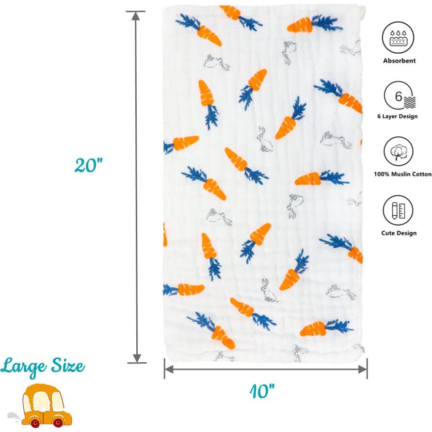 Paños de Eructo para Bebés Norinori 6 Pack 100% Algodón