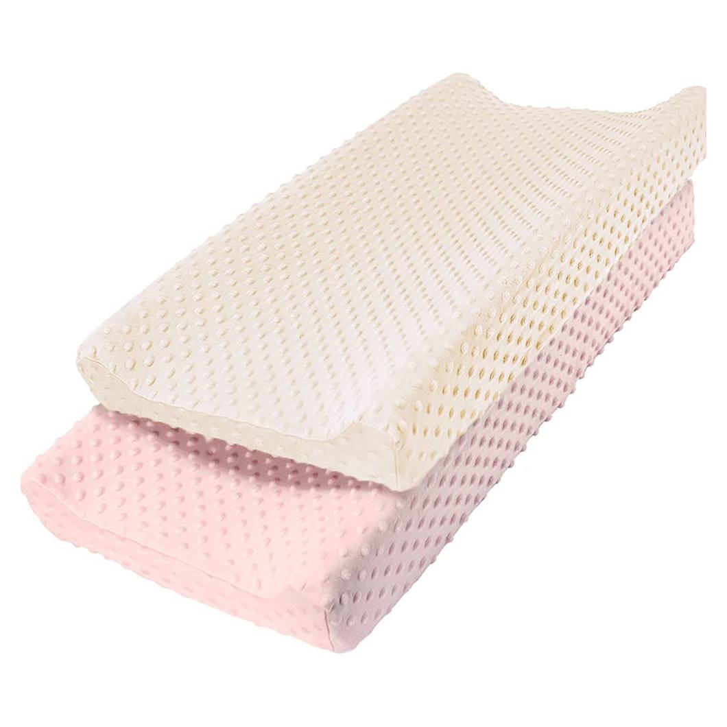 Funda de Cambiador Owlowla 2Pack Rosa y Crema 100% Poliester