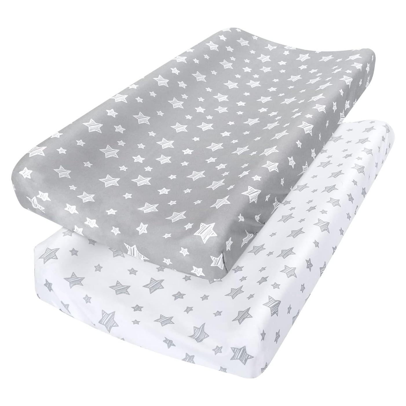 Funda de Cambiador Moonsea 2-Pack Microfibra Gris y Blanco
