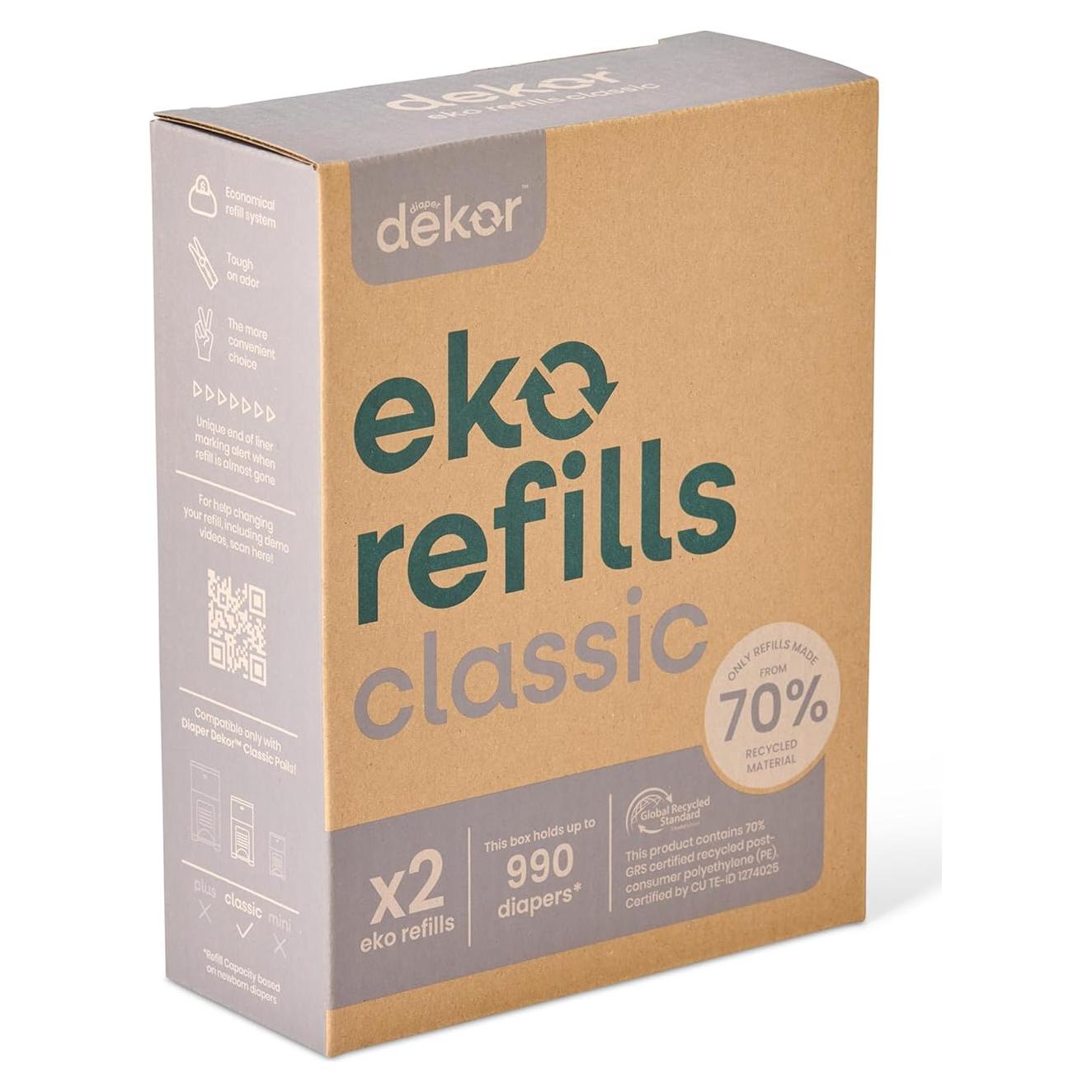 Recargas para cubo de pañales Diaper Dekor Classic Eko 2 unidades