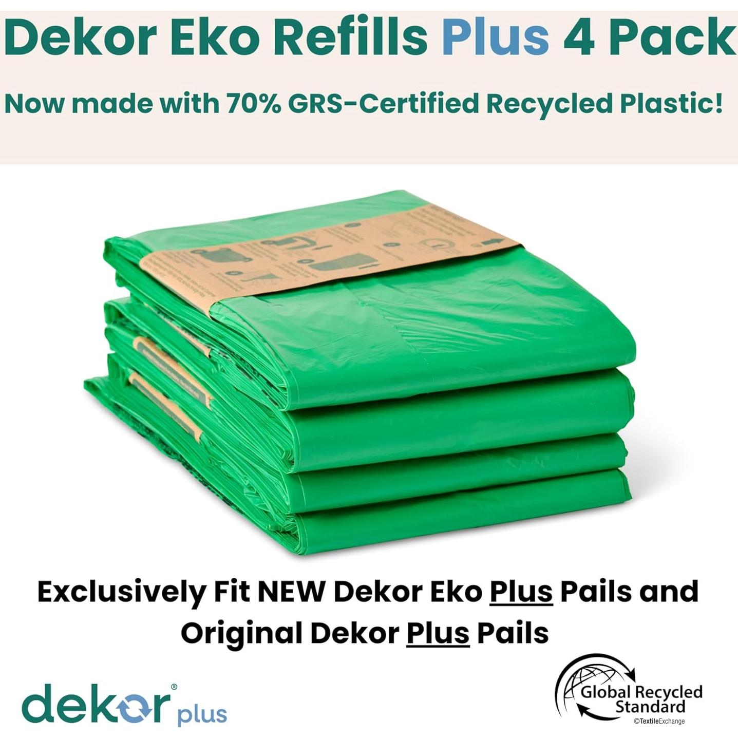 Recargas para Cubo de Pañales Diaper Dekor Plus Eko - 4 Unidades