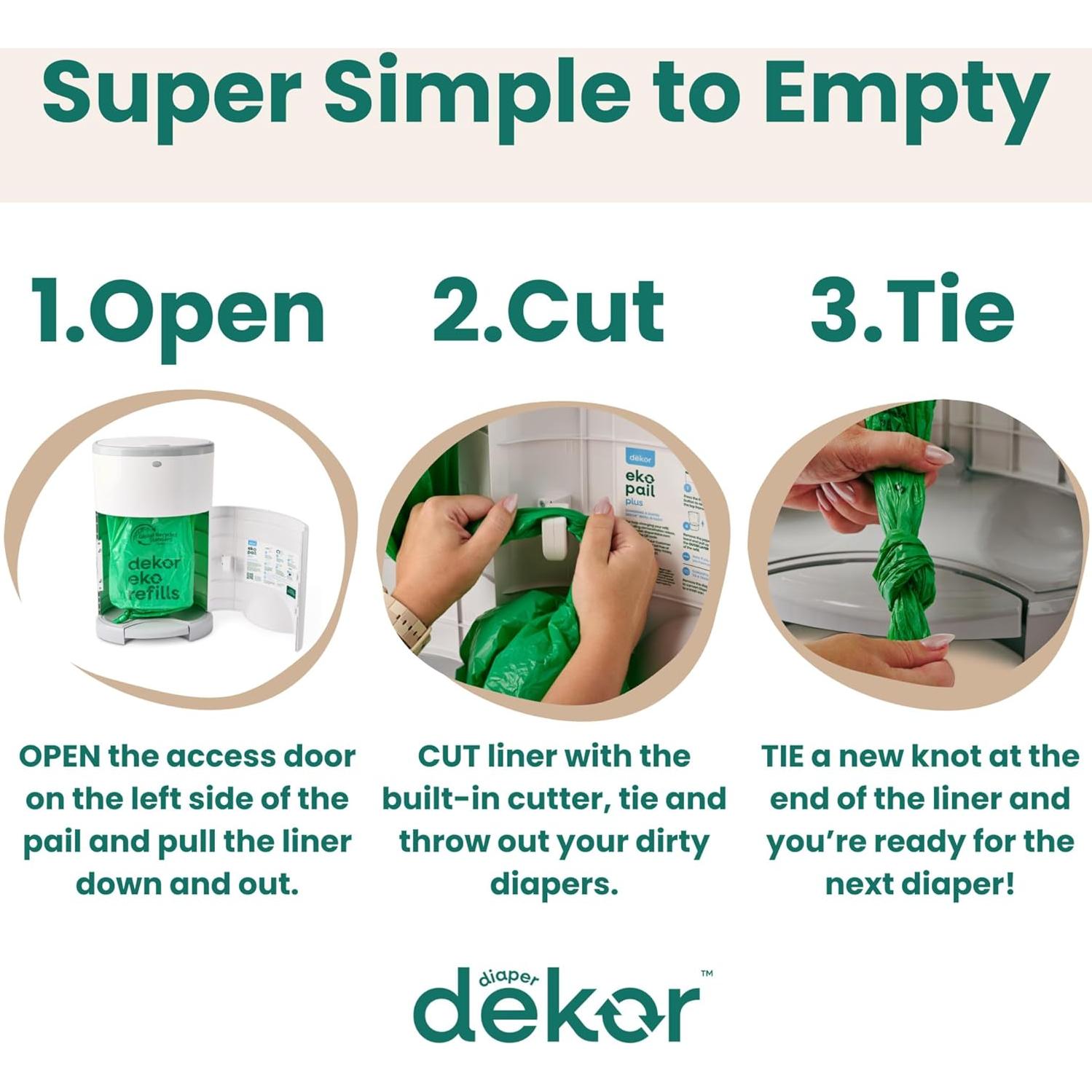 Recargas para Cubo de Pañales Diaper Dekor Plus Eko - 4 Unidades