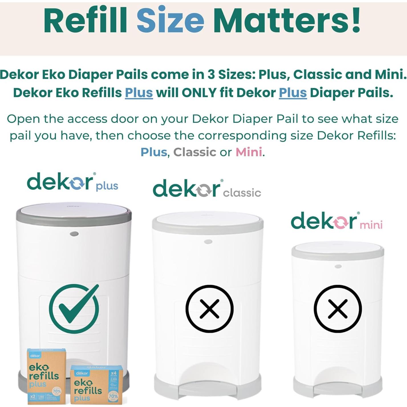 Recargas para Cubo de Pañales Diaper Dekor Plus Eko - 4 Unidades