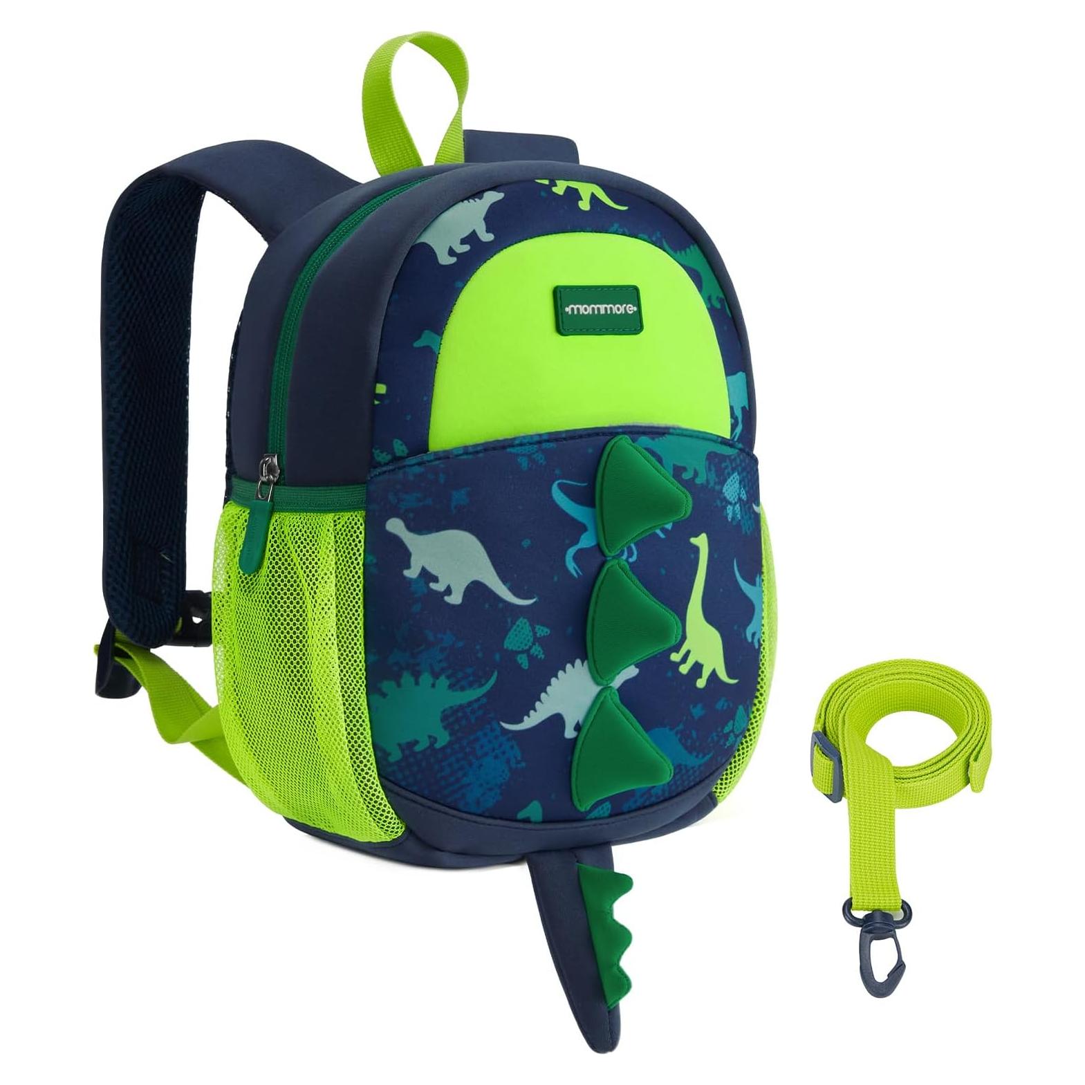 Mochila para Niños Pequeños Mommore Dinosaurio 3D Verde