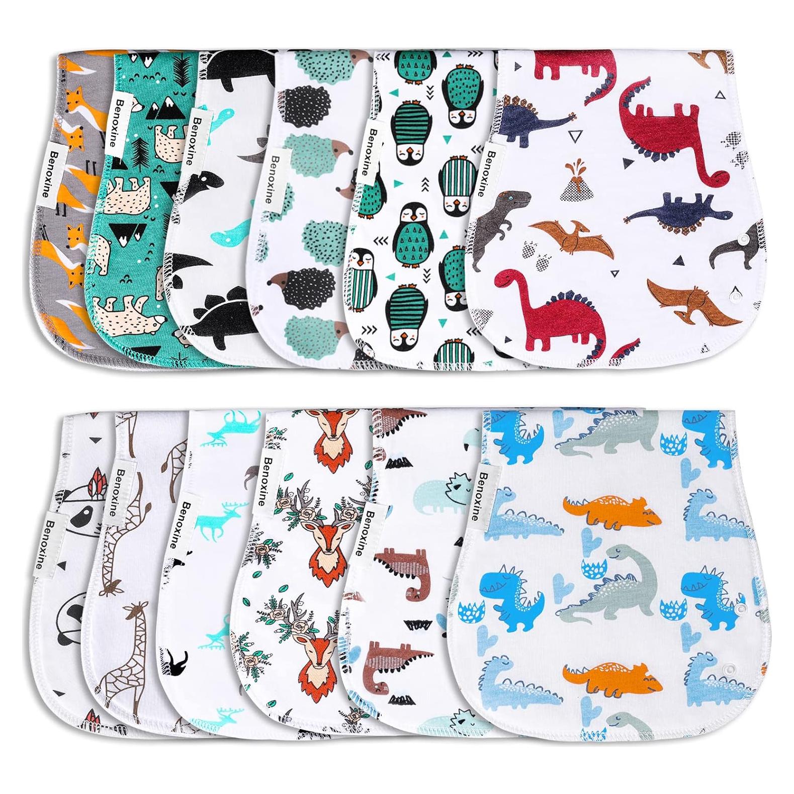 Paños de Eructo 2 en 1 Multicolor 100% Algodón Absorbente