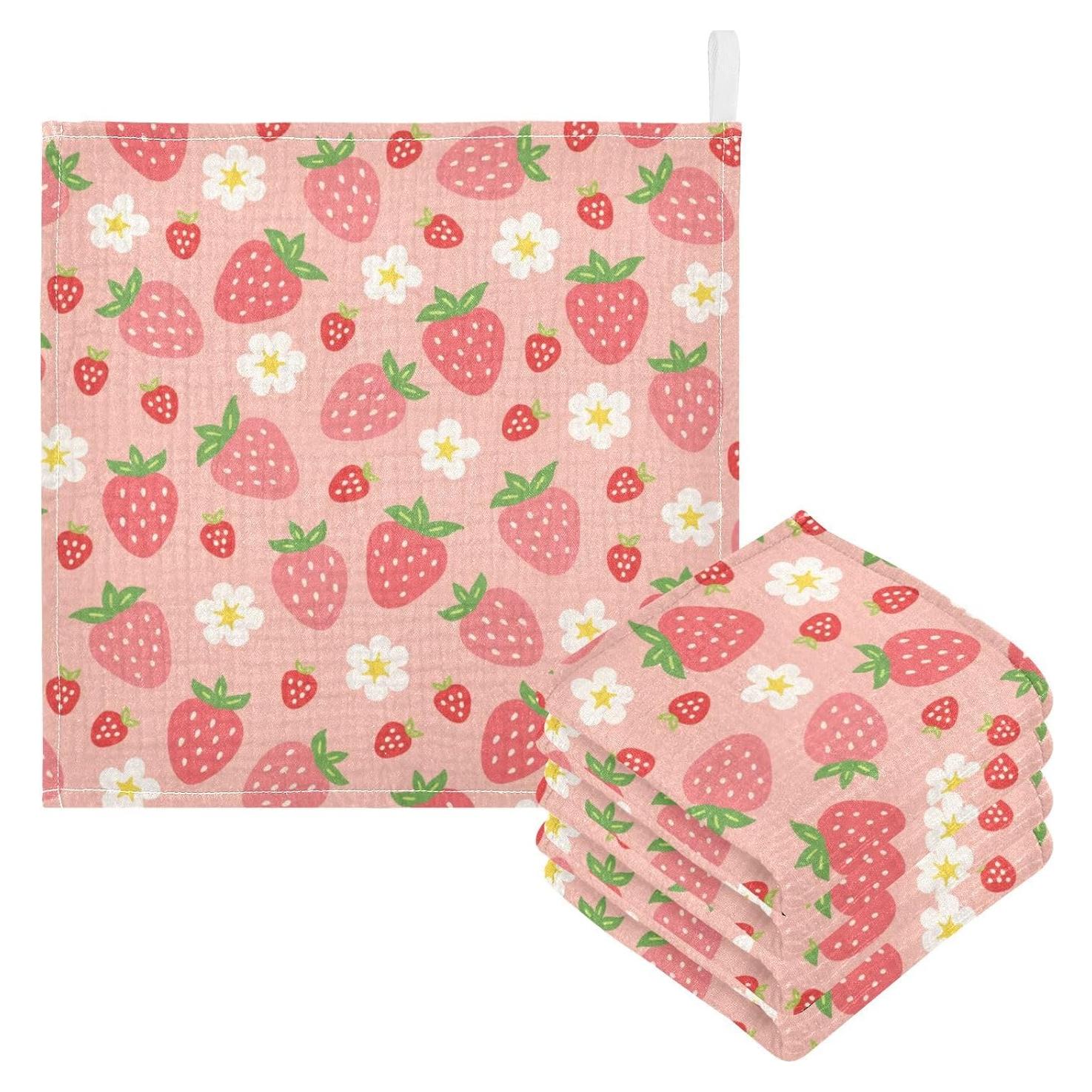 Toallitas de Muselina Moudou Fresa 30x30 cm - 3 Paquete