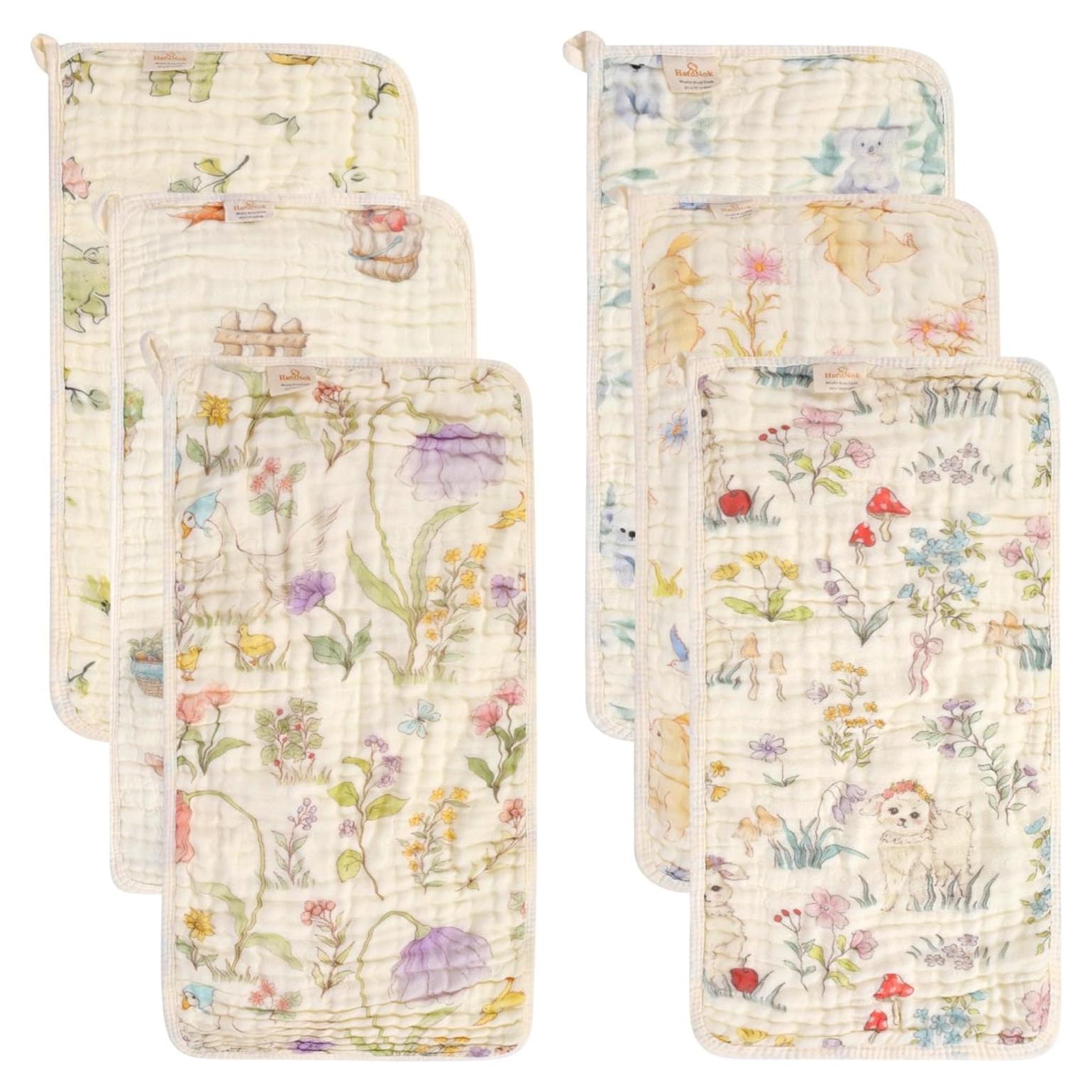 Paños de Eructo Muselina HardNok 6 Piezas 50.8x25.4 cm