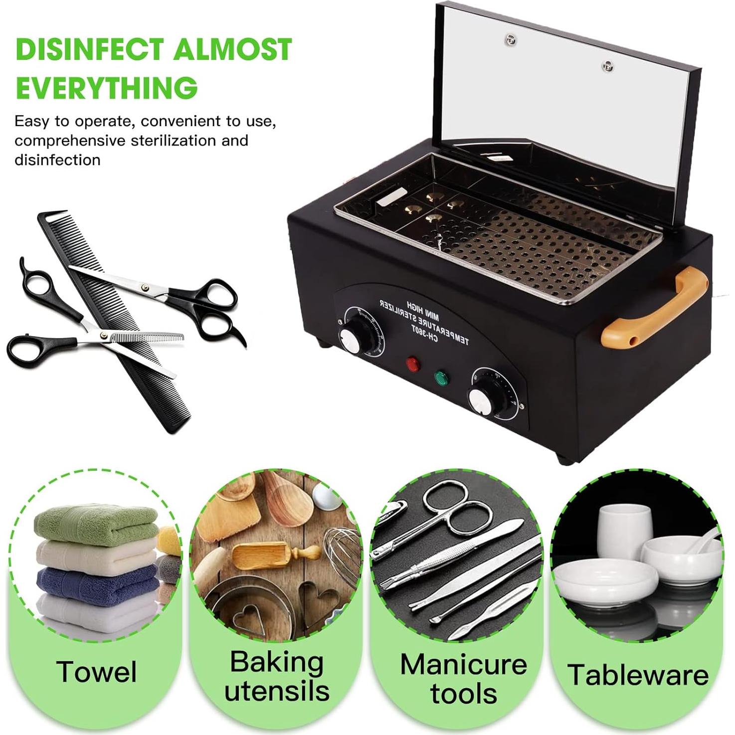 Esterilizador de Herramientas de Uñas GGAIFbp 1.5L 300W Negro