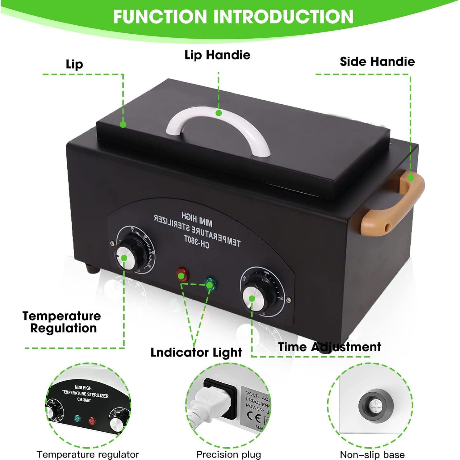 Esterilizador de Herramientas de Uñas GGAIFbp 1.5L 300W Negro