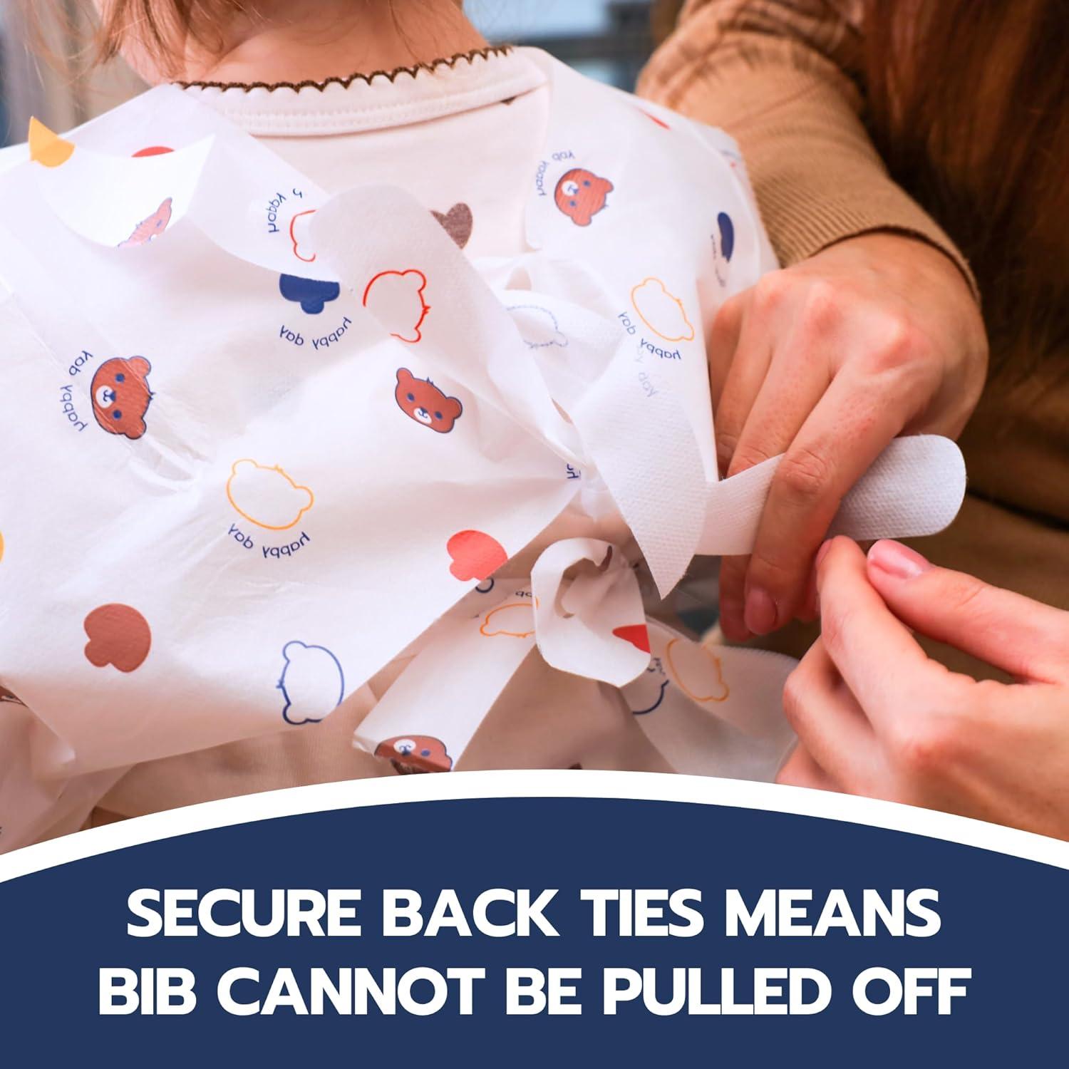 Baberos Desechables Eli con Amor - Manga Larga Oso Dormilón, 10 Unidades