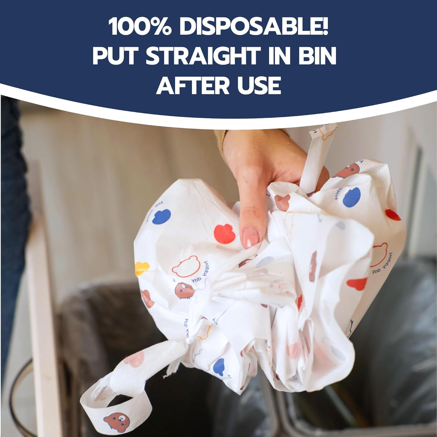 Baberos Desechables Eli con Amor - Manga Larga Oso Dormilón, 10 Unidades