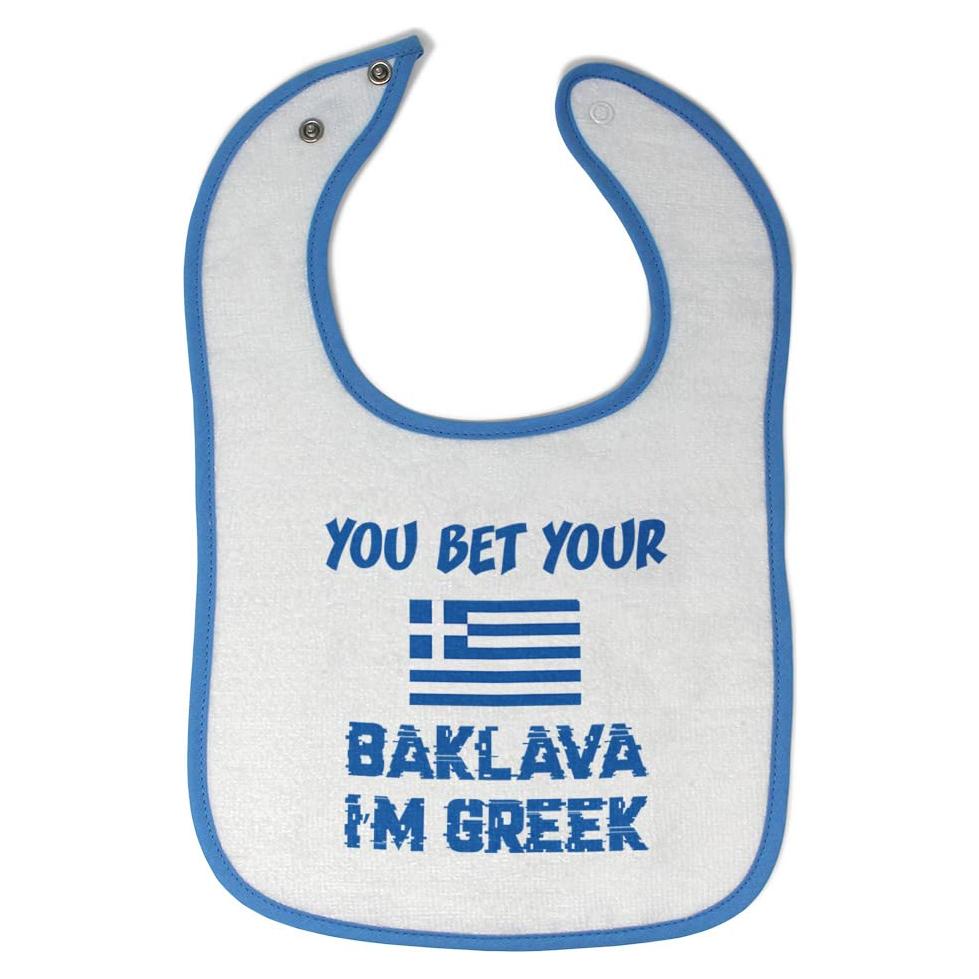 Babero de Algodón 100% Unisex con Diseño Griego - Apuestas a Tu Baklava