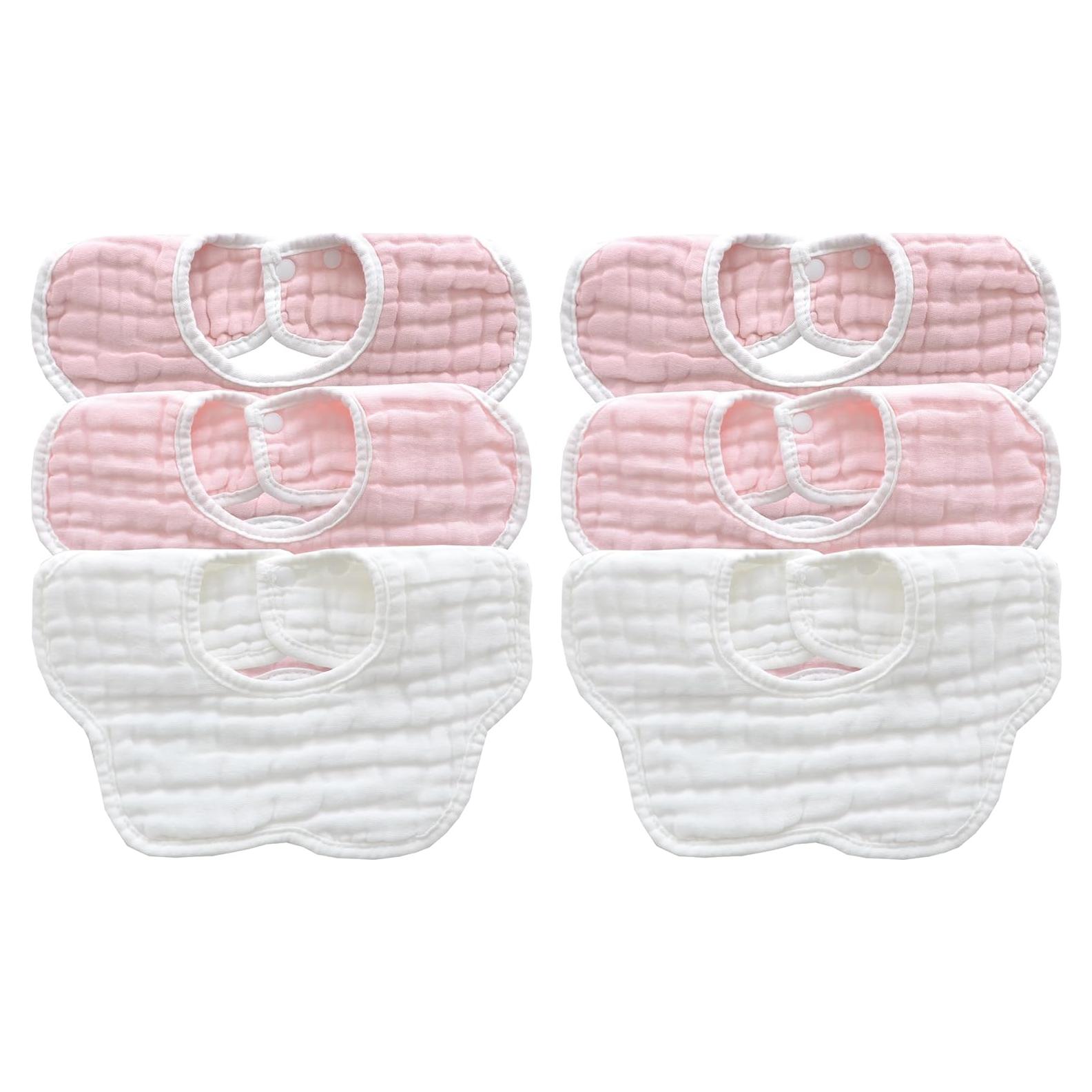Baberos de Muselina MUKIN para Bebés - Paquete de 6 Ajustables