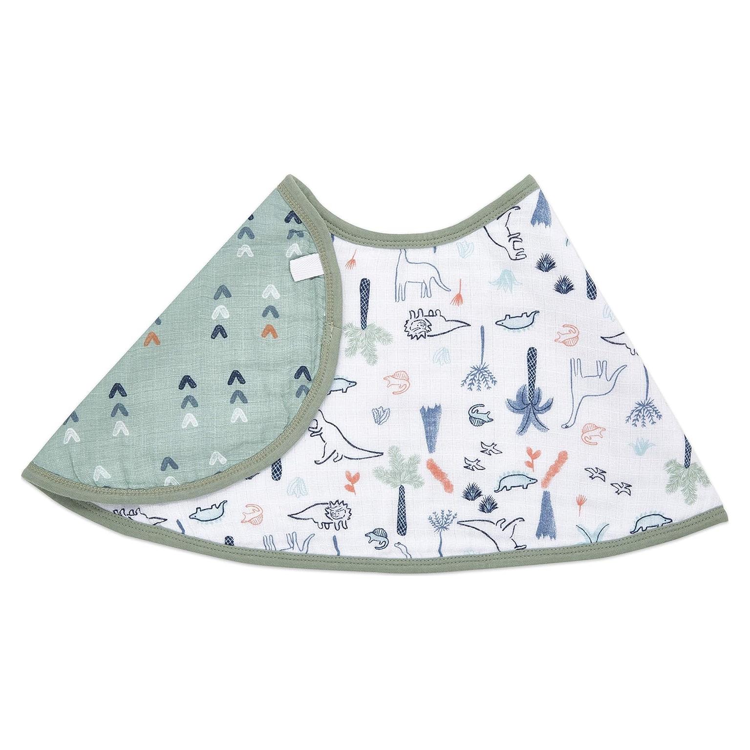 Babero Burpy Aden + Anais Hora de Dino 100% Algodón 57x28cm