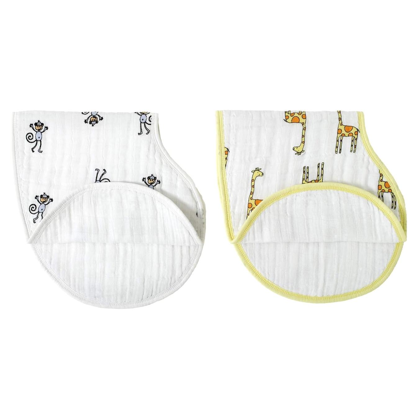 Baberos Burpy Aden + Anais 2 Pack Muselina 100% Algodón