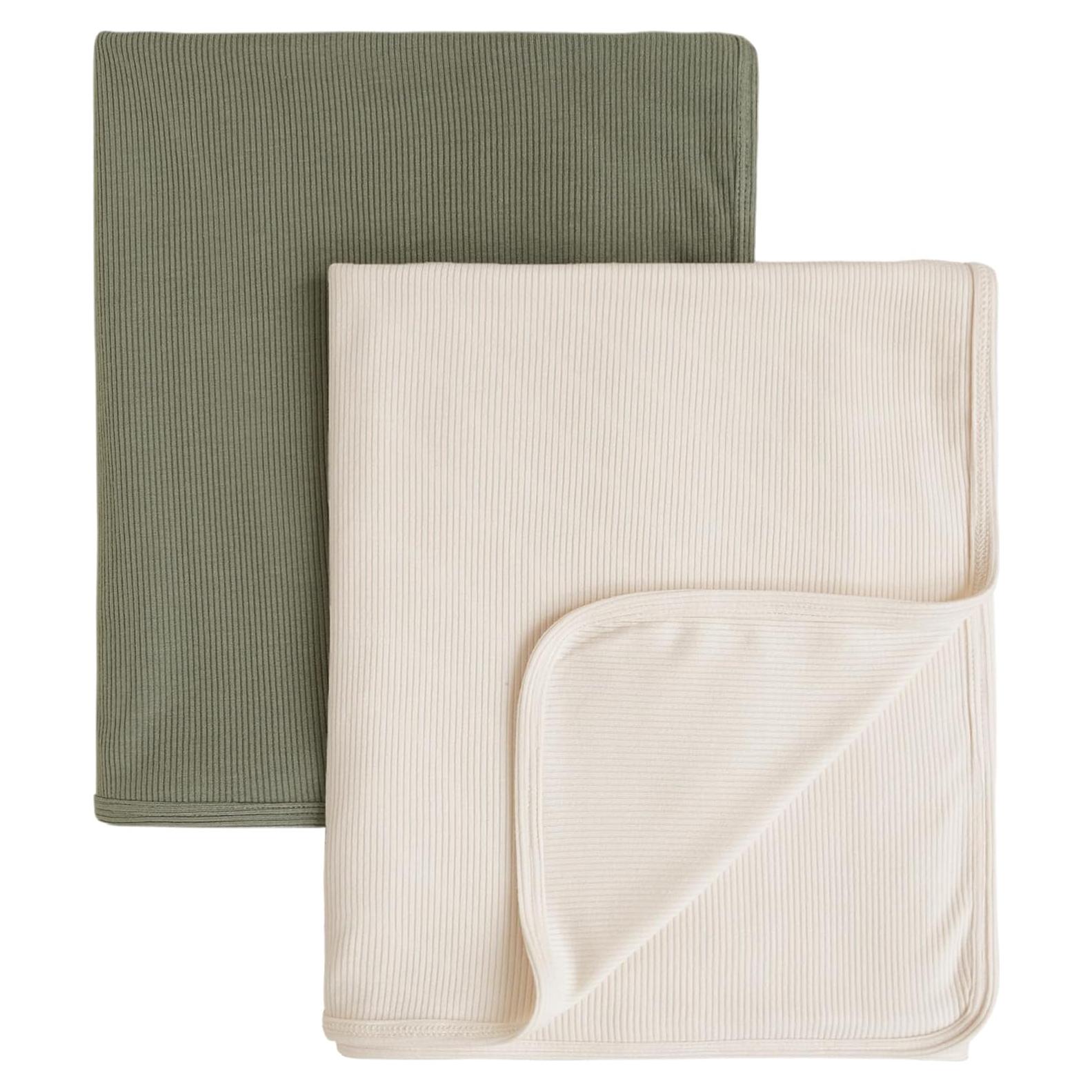 Manta de Bebé Konssy 2 Piezas Suaves 84x107 cm Beige Salvia