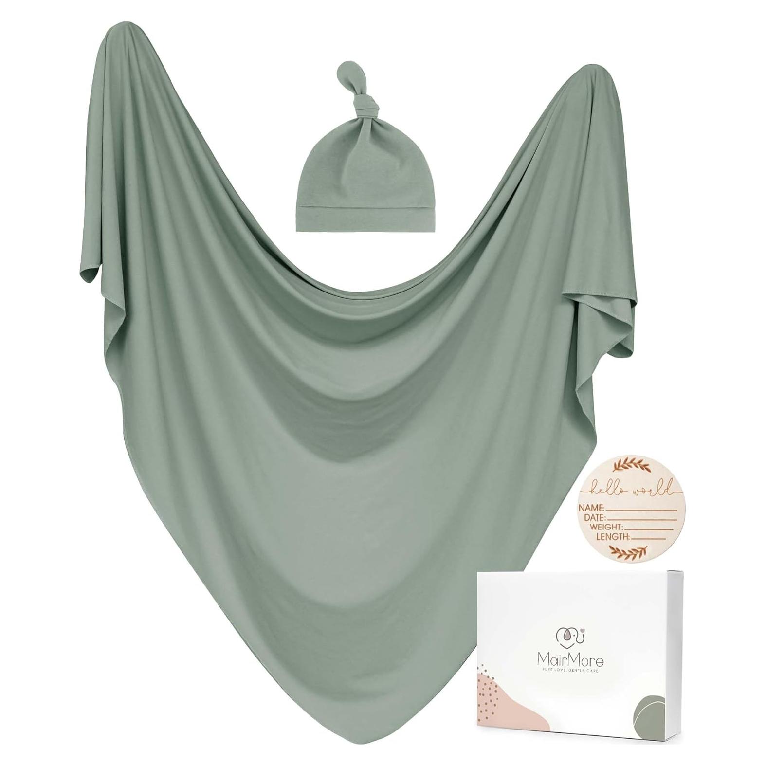 Manta de Recepción MairMore 120x120 cm Verde con Gorro