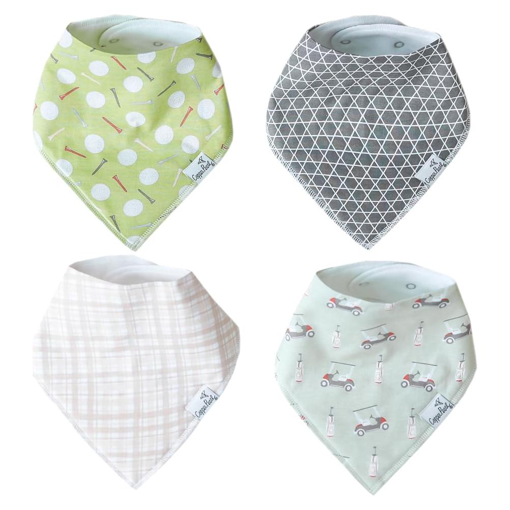 Copper Pearl Paquete de 4 Baberos de Algodón para Bebés Unisex