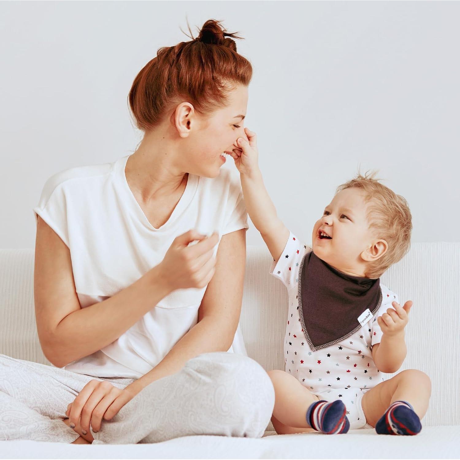 Baberos Bandana Egmao 12 Piezas Algodón Suave Ajustables