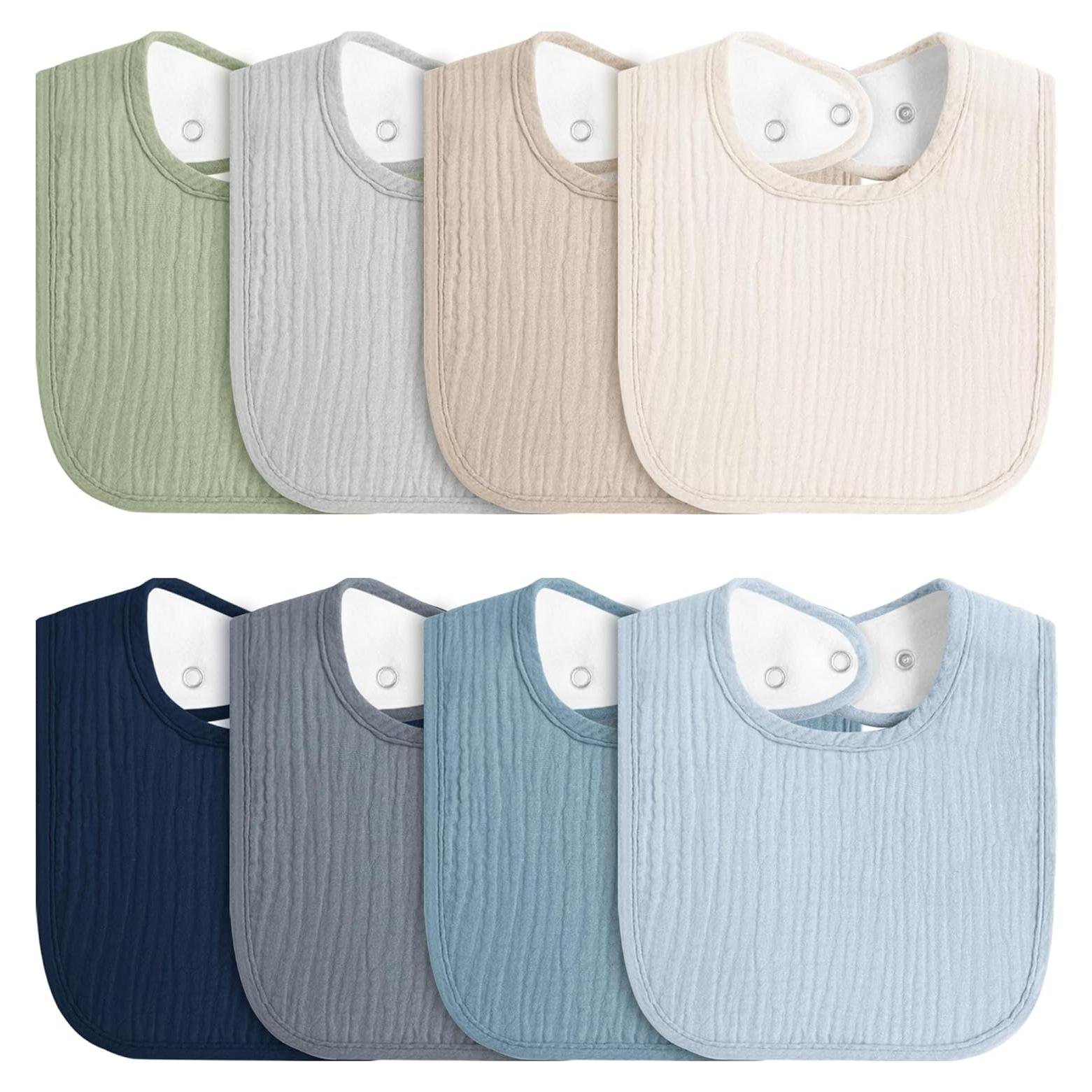 Set de 8 Baberos de Muselina MairMore para Bebés Unisex