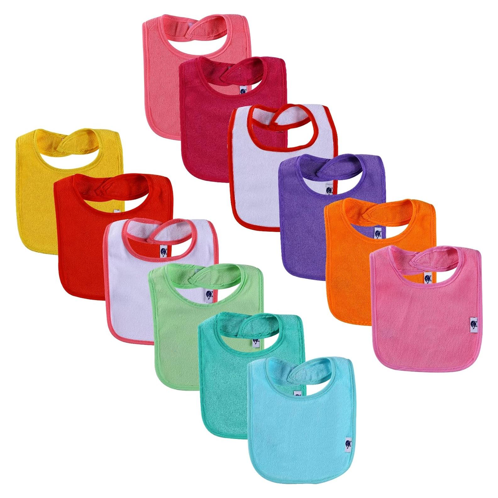 Paquete de 12 Baberos de Algodón Terry Nvatorfox 30x20cm