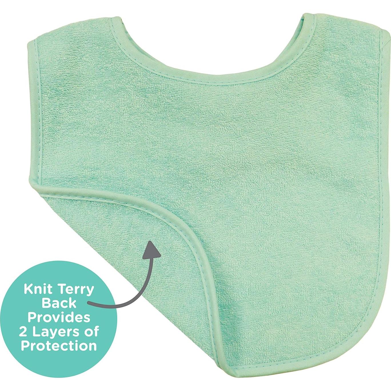 Neat Solutions 8 Pack Multi-Color Solid Knit Terry Feeder Bib, Girl, 8 Count