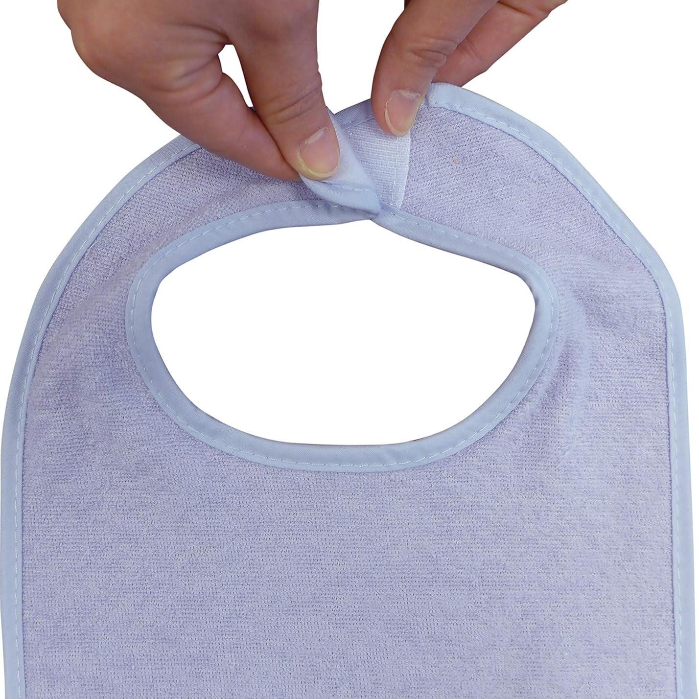 Neat Solutions 8 Pack Multi-Color Solid Knit Terry Feeder Bib, Girl, 8 Count