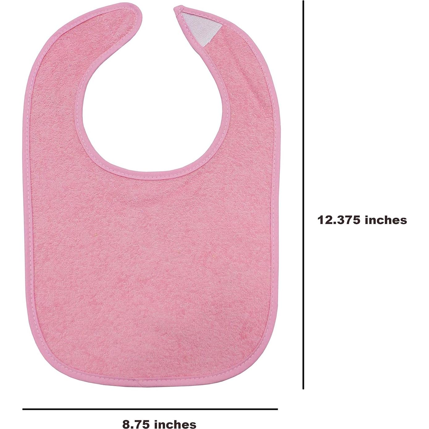 Neat Solutions 8 Pack Multi-Color Solid Knit Terry Feeder Bib, Girl, 8 Count