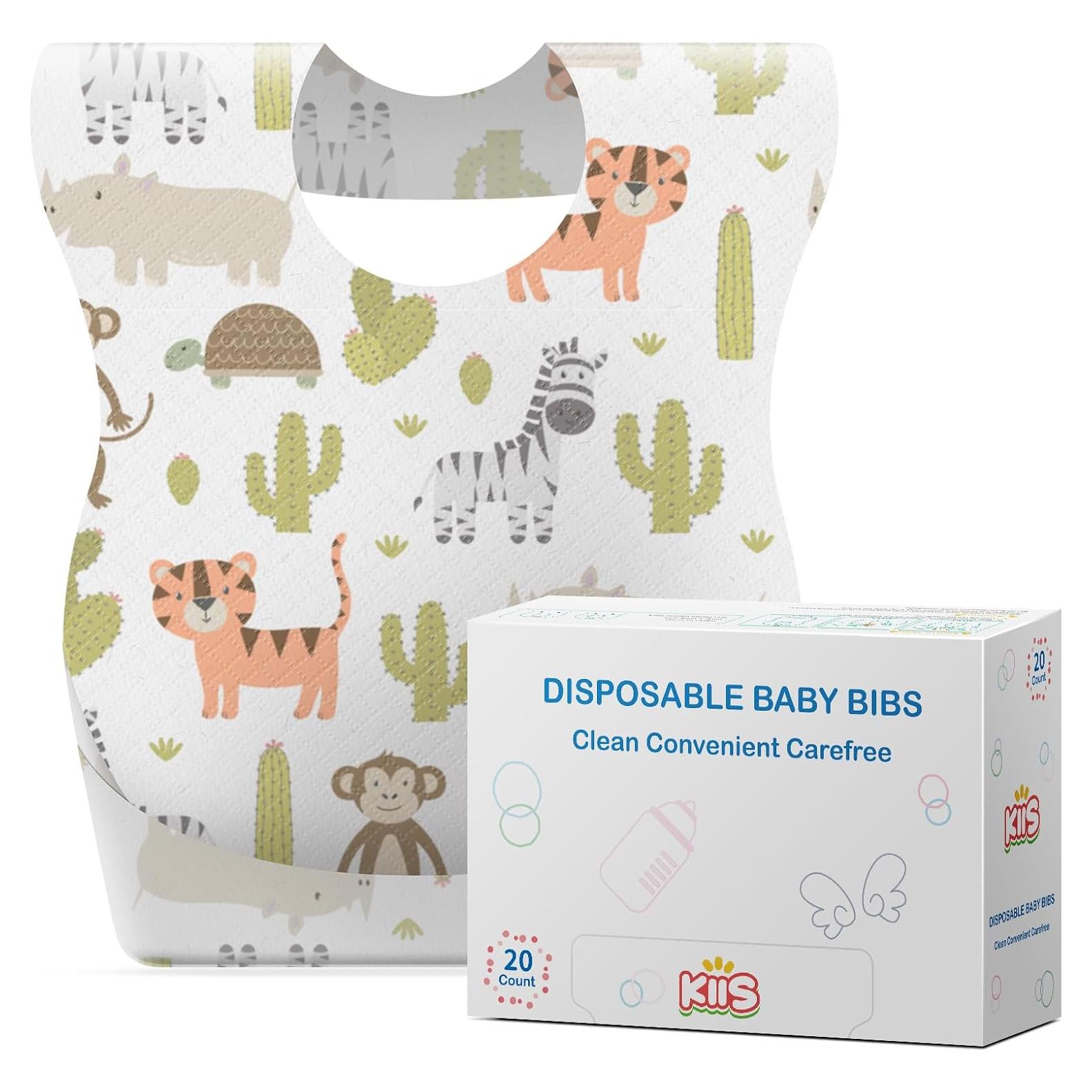 Baberos Desechables KIIS para Bebés - 20 Unidades Impermeables