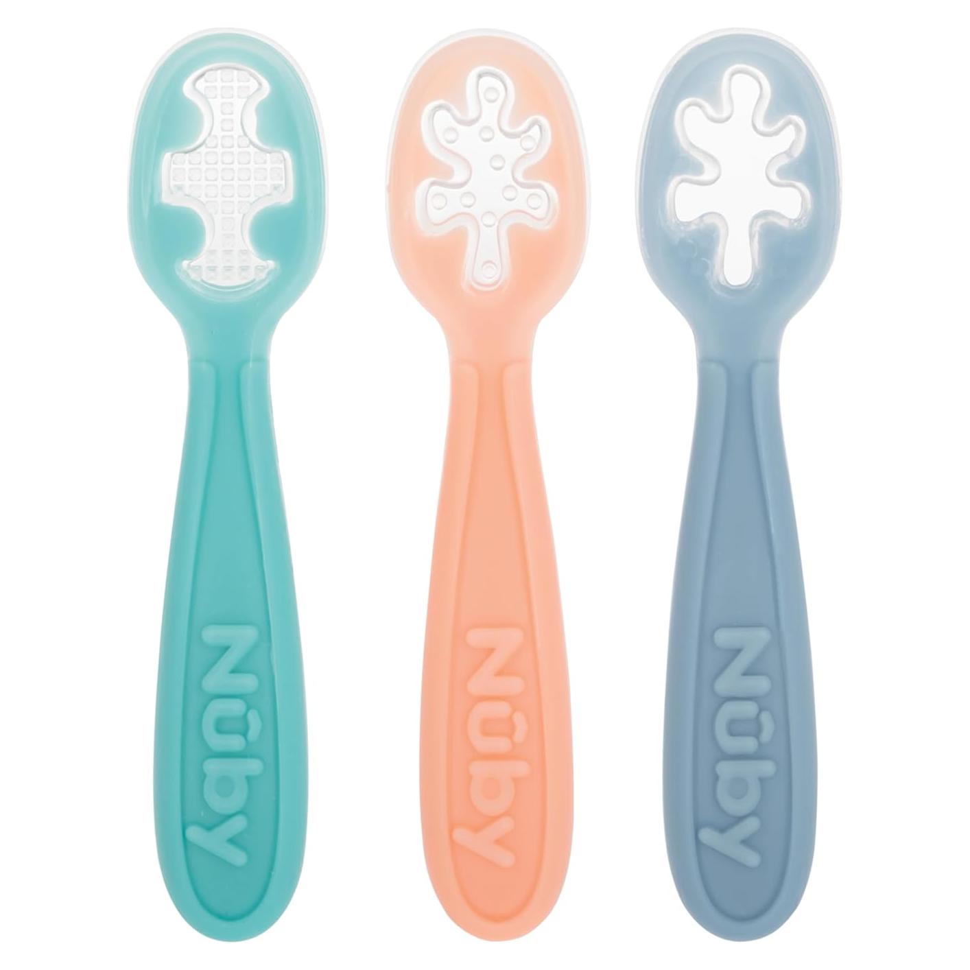 Set de Cucharas para Bebés Nuby 3 Piezas 6+ Meses Silicona
