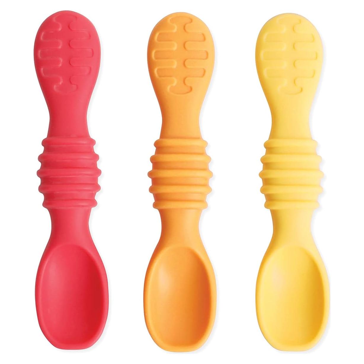Juego de Cucharas de Silicona Bumkins para Bebés 3 Piezas