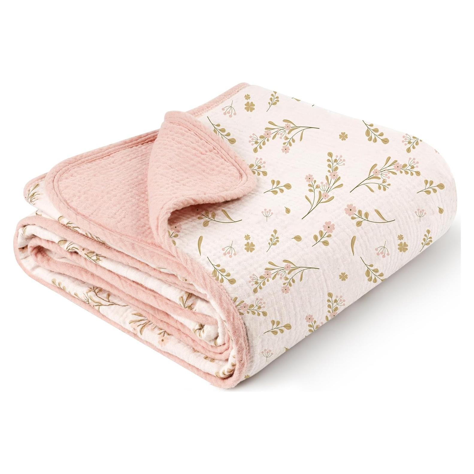 Manta de Muselina Konssy 100% Algodón Floral 101.6x91.4cm