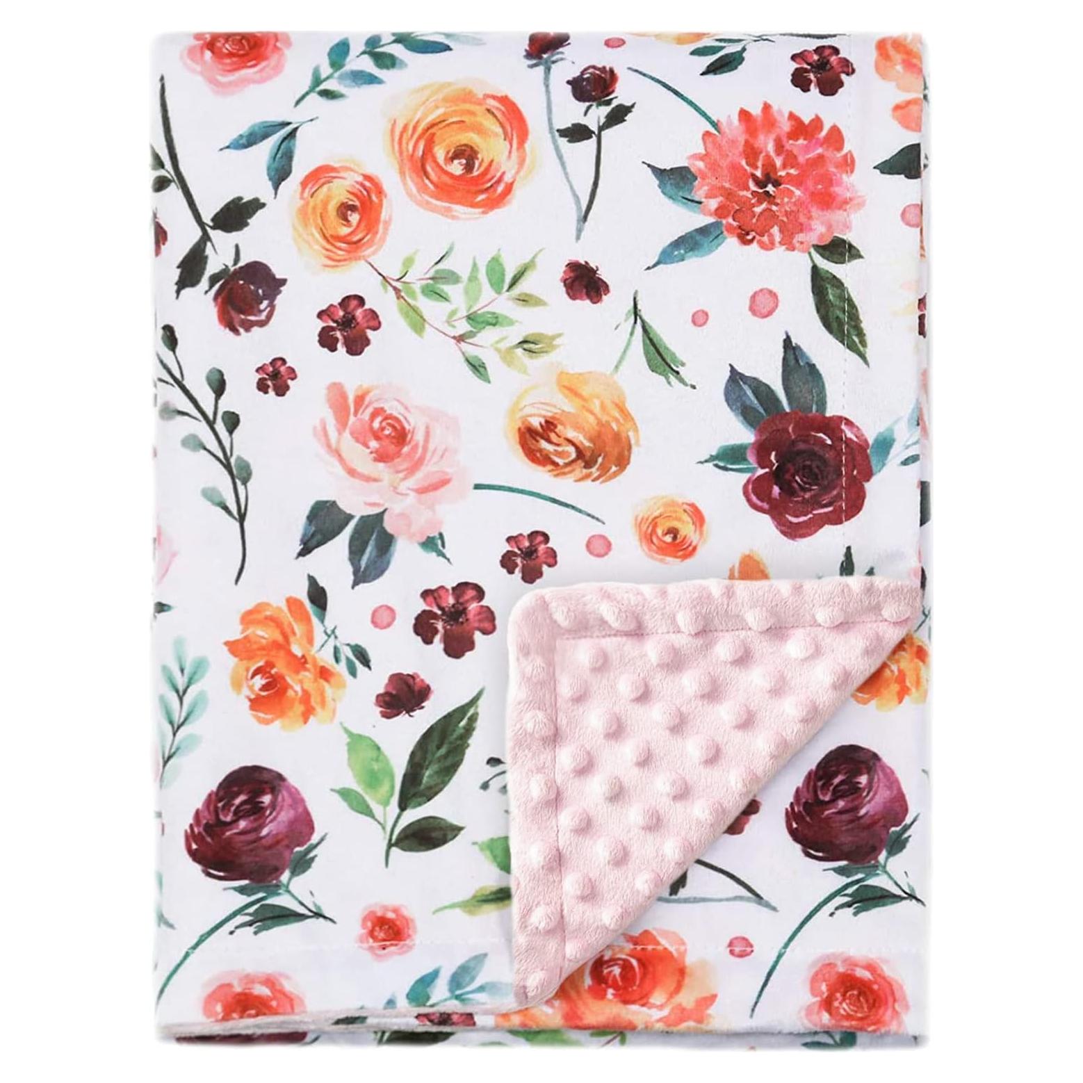 Manta BORITAR para Bebés Floral Multicolor 75x100cm Suave