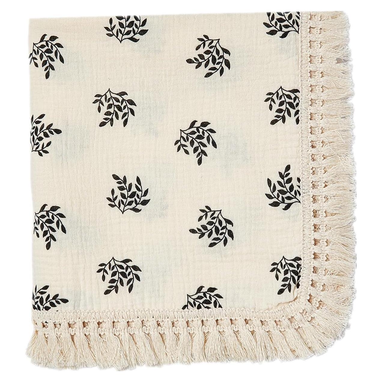 Manta de Muselina Insular 120x100 cm Bohemia con Borlas