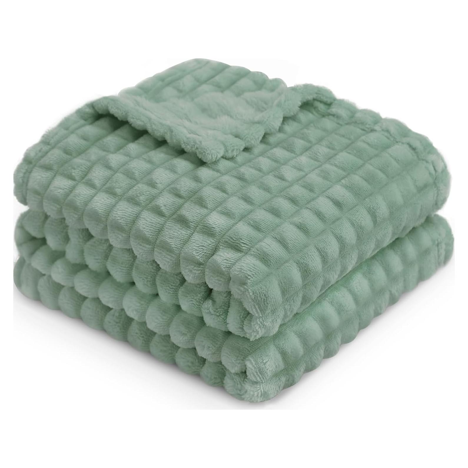 Manta de Franela 3D HOMRITAR Verde Salvia 76x102 cm Unisex