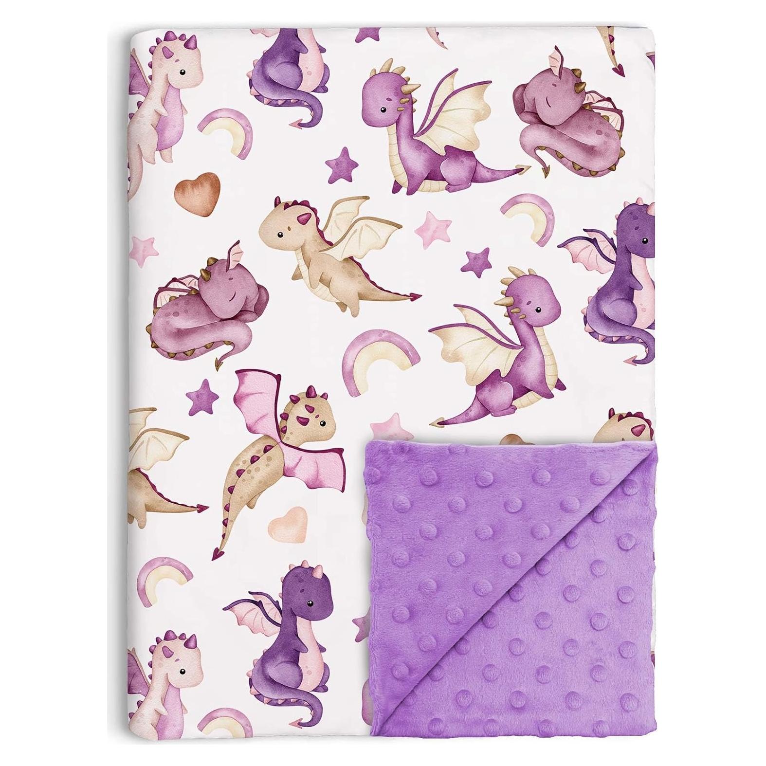 Manta de Dragón Buerhanerry para Bebés 76x102 cm Púrpura