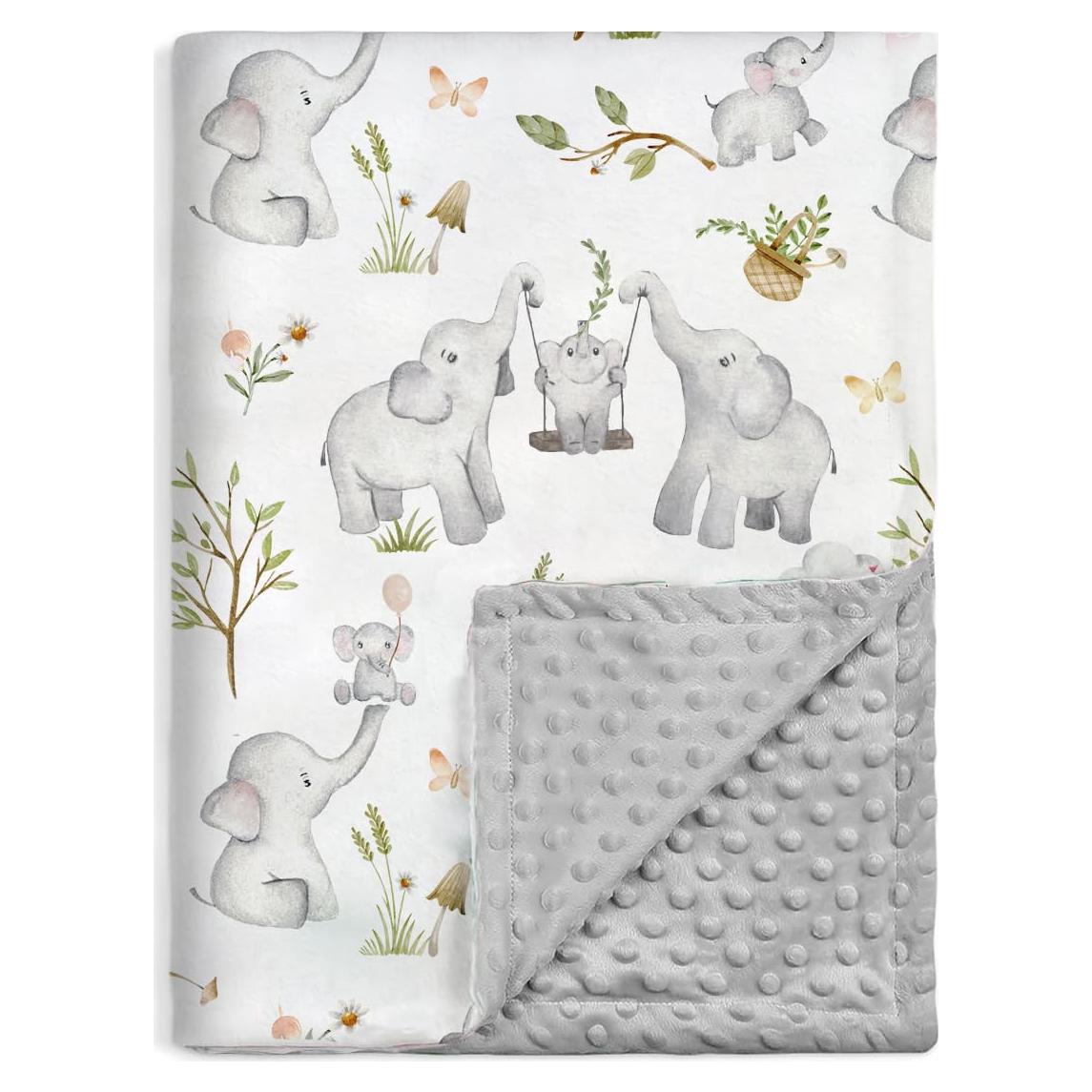 Manta BOPRIO para Bebés Unisex 76x102 cm Elefante Suave