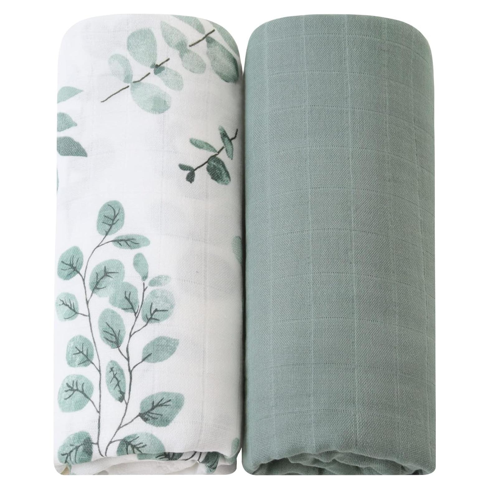 Mantas de Muselina LifeTree 2 Unidades 70% Bambú 120x120cm Eucalipto